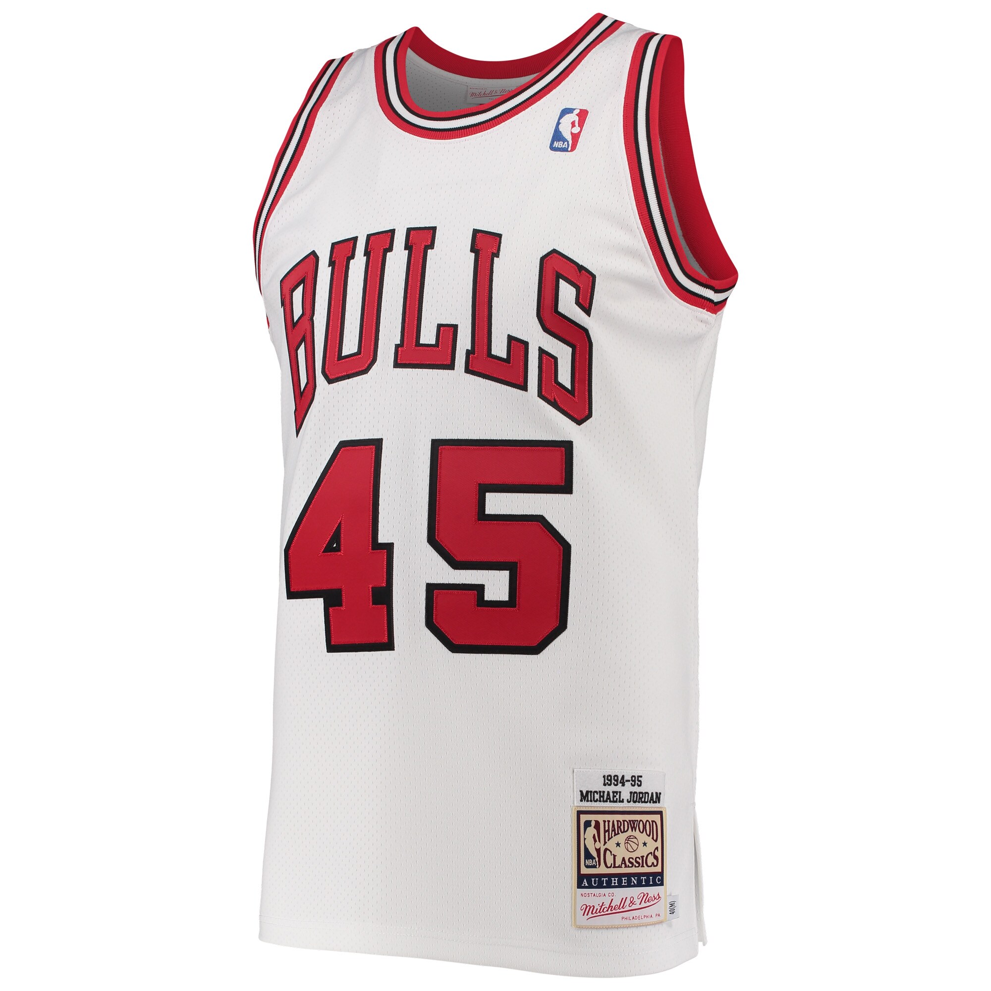 Alternative view of Michael Jordan Chicago Bulls Mitchell & Ness 1994-95 Hardwood Classics Authentic Player Basketball Jersey - White
