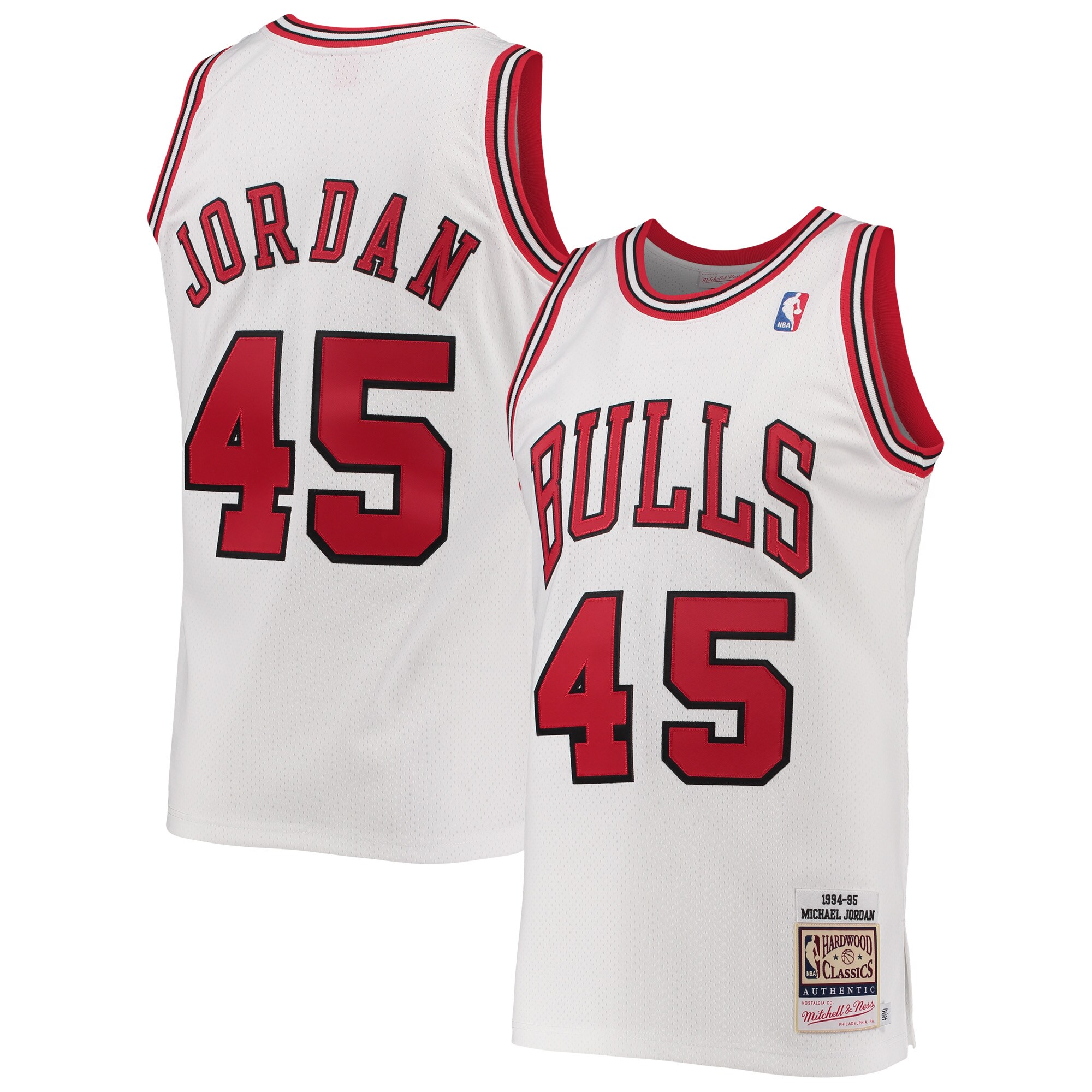 Michael Jordan Chicago Bulls Mitchell & Ness 1994-95 Hardwood Classics Authentic Player Basketball Jersey - White
