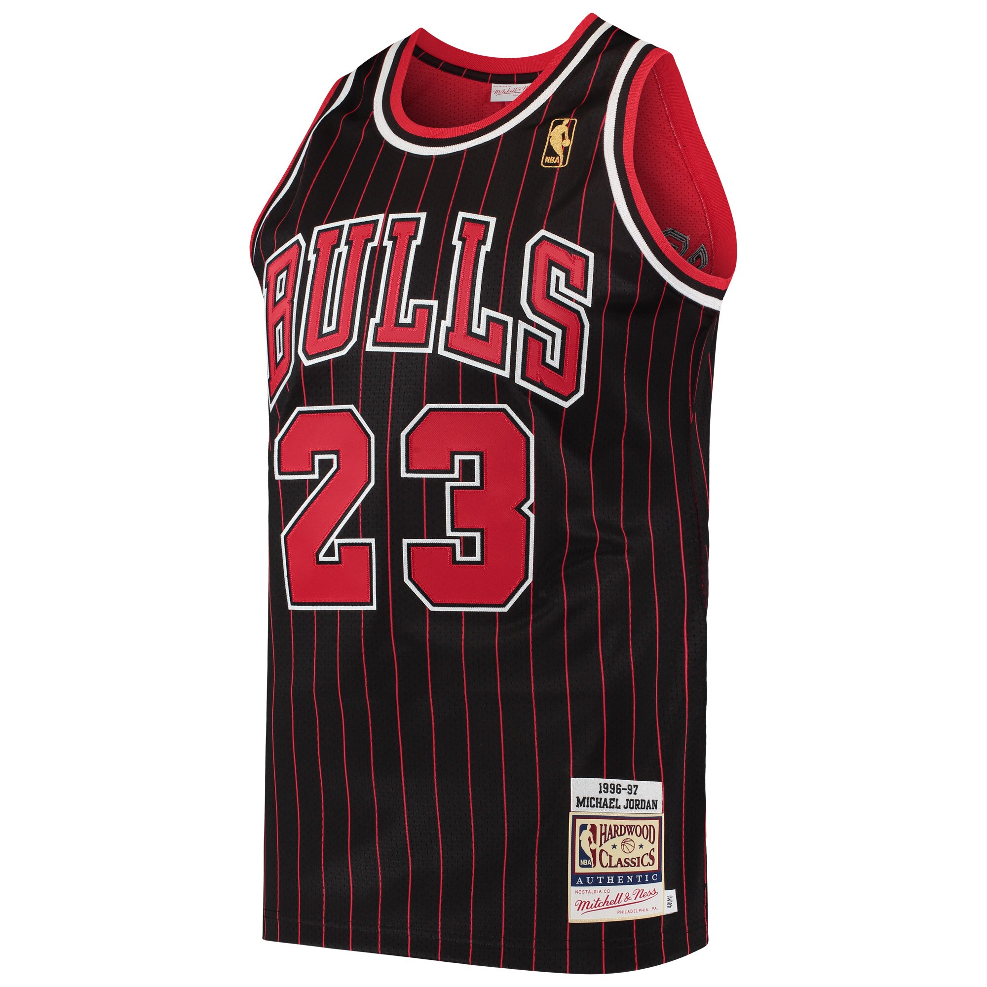 Alternative view of Michael Jordan Chicago Bulls Mitchell & Ness 1996/97 Hardwood Classics Authentic Basketball Jersey - Black