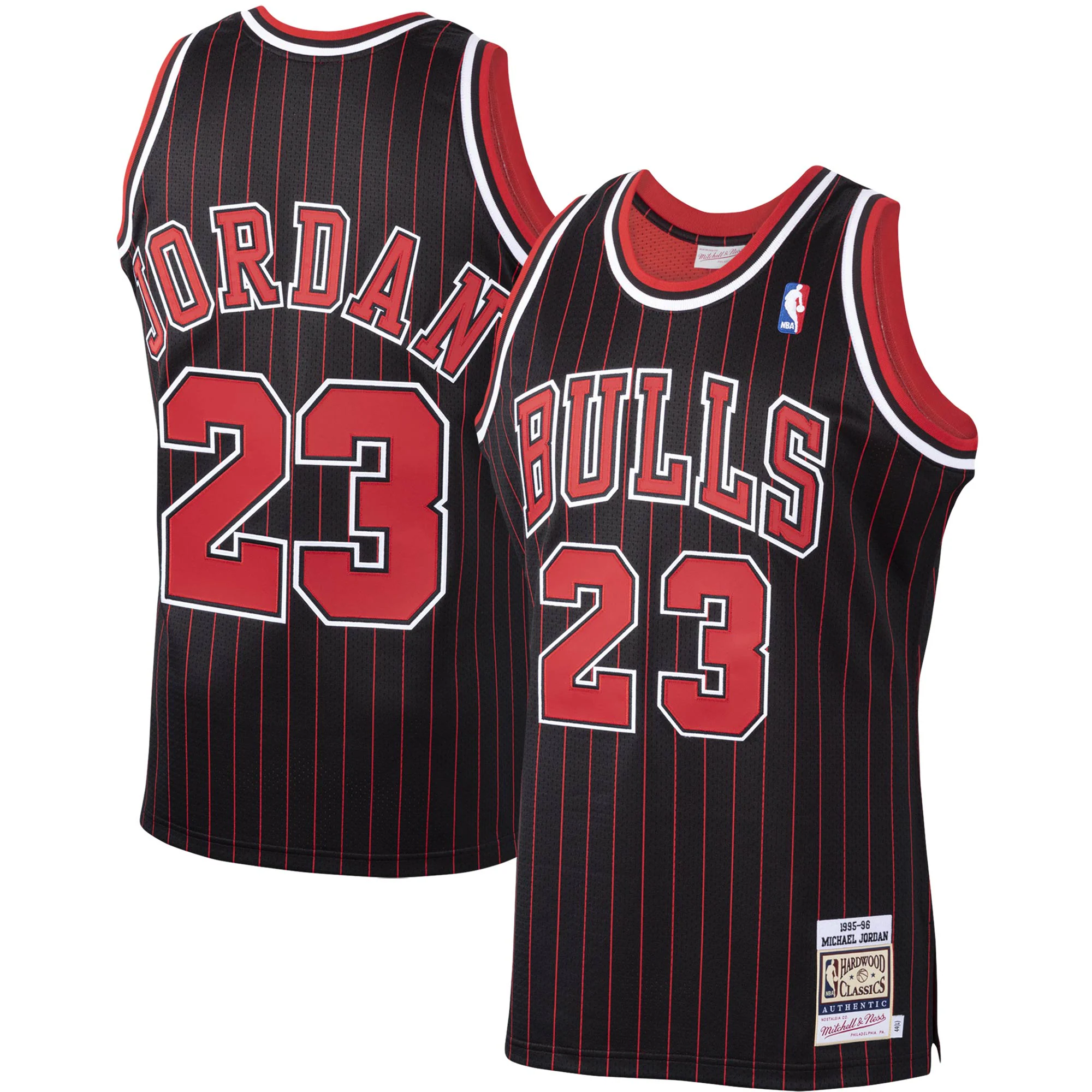 Alternative view of Michael Jordan Chicago Bulls Mitchell & Ness Hardwood Classics 1995-96 Authentic Basketball Jersey - Black