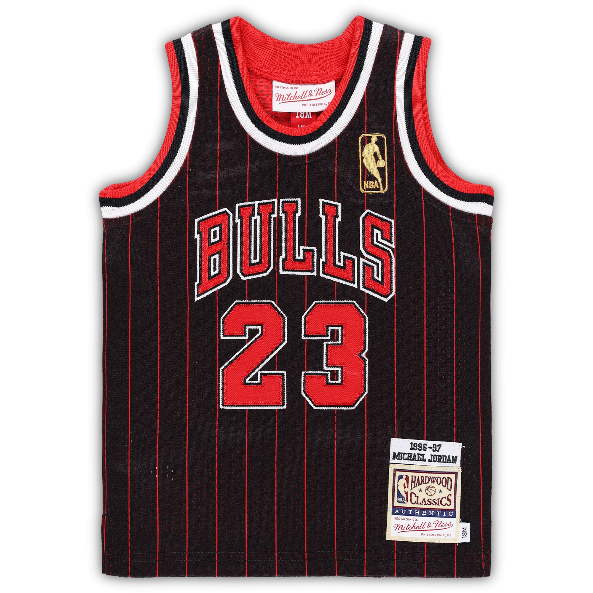 Alternative view of Michael Jordan Chicago Bulls Mitchell & Ness Infant 1996/97 Hardwood Classics Authentic Basketball Jersey - Black