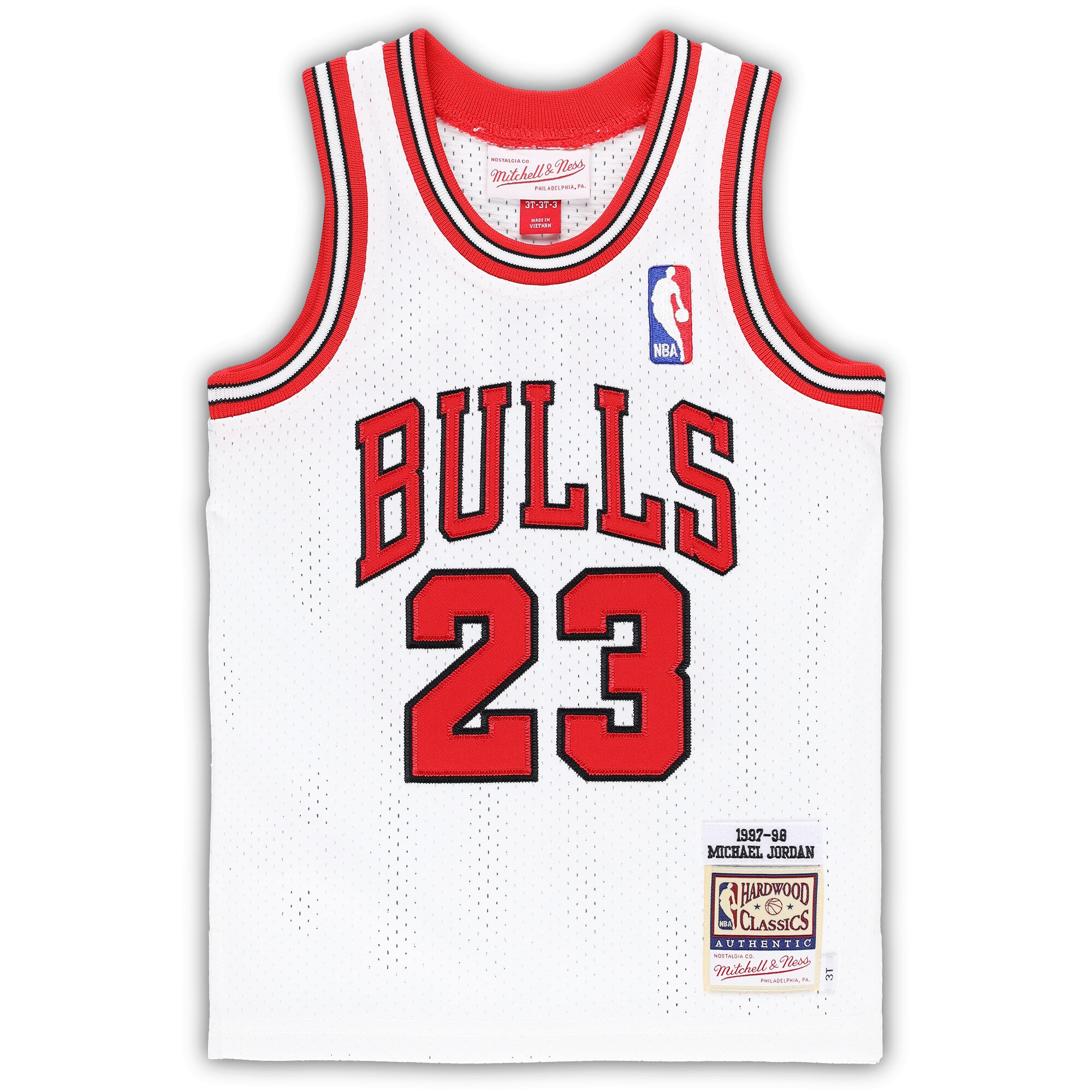 Alternative view of Michael Jordan Chicago Bulls Mitchell & Ness Toddler 1997/98 Hardwood Classics Authentic Basketball Jersey - White