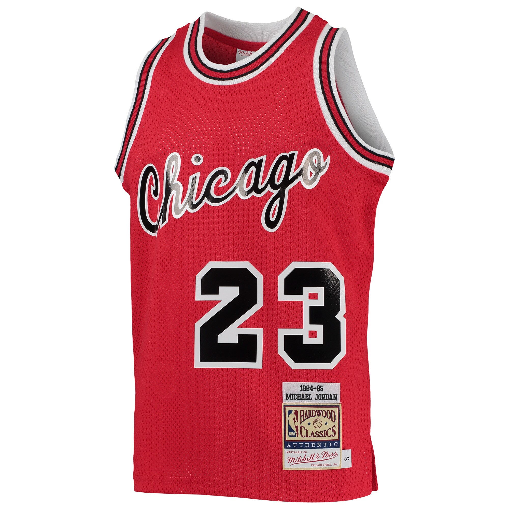 Alternative view of Michael Jordan Chicago Bulls Mitchell & Ness Youth 1984/85 Hardwood Classics Authentic Basketball Jersey - Red