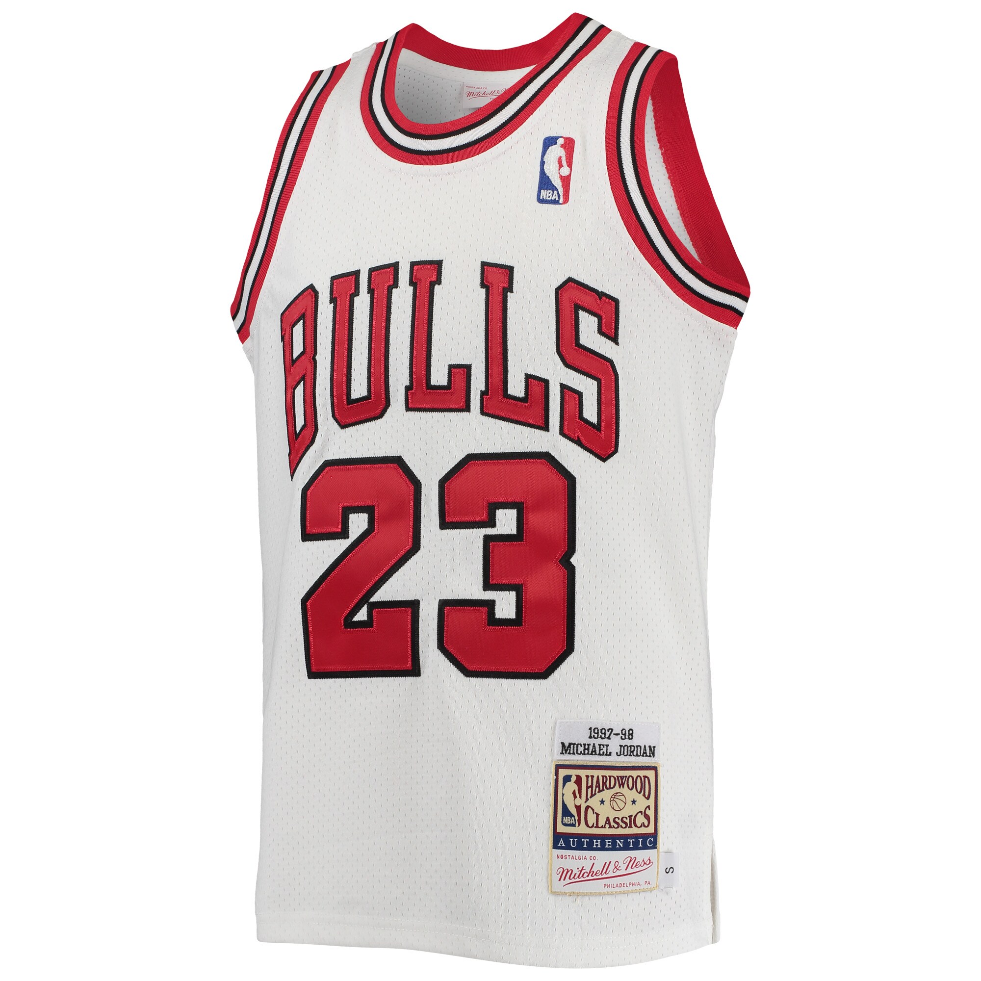 Alternative view of Michael Jordan Chicago Bulls Mitchell & Ness Youth 1997/98 Hardwood Classics Authentic Basketball Jersey - White