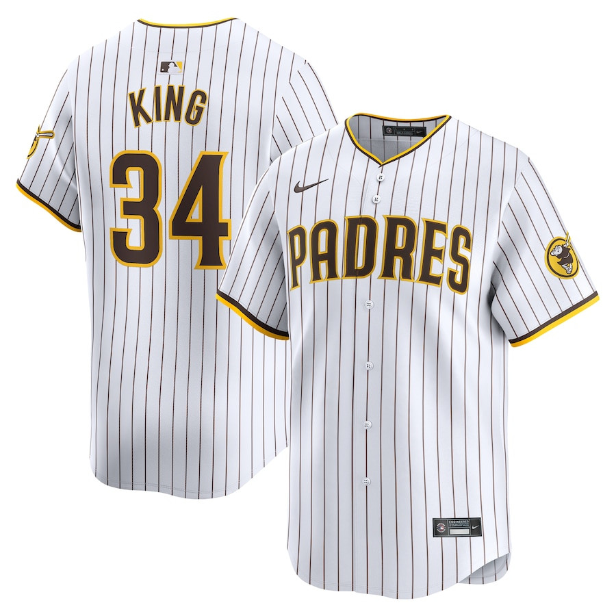 Michael King 34 San Diego Padres Home Limited Player Men Baseball Jersey - White 