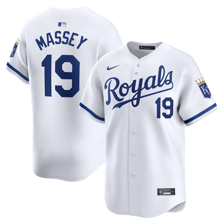 Michael Massey 19 Kansas City Royals Home Limited Player Men Baseball Jersey - White 