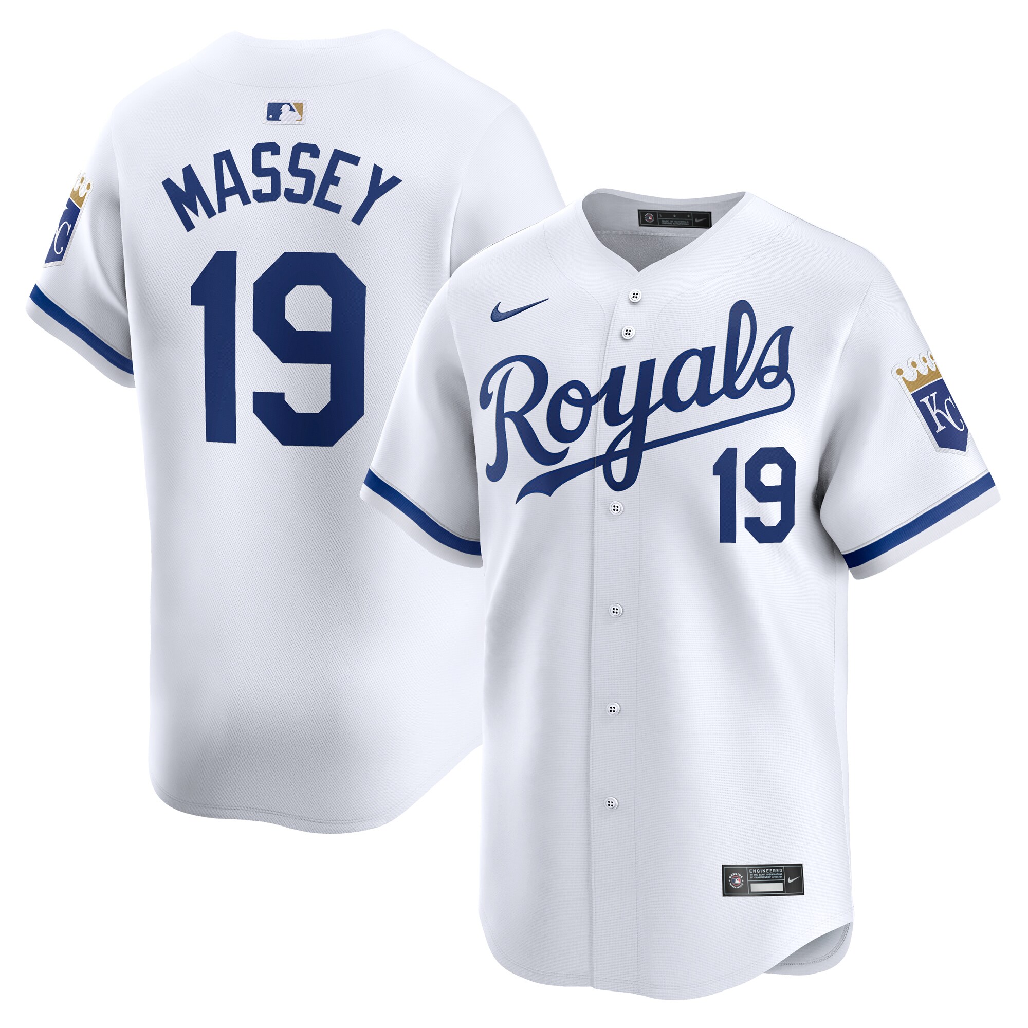 Michael Massey Kansas City Royals Home Limited Player Baseball Jersey - White