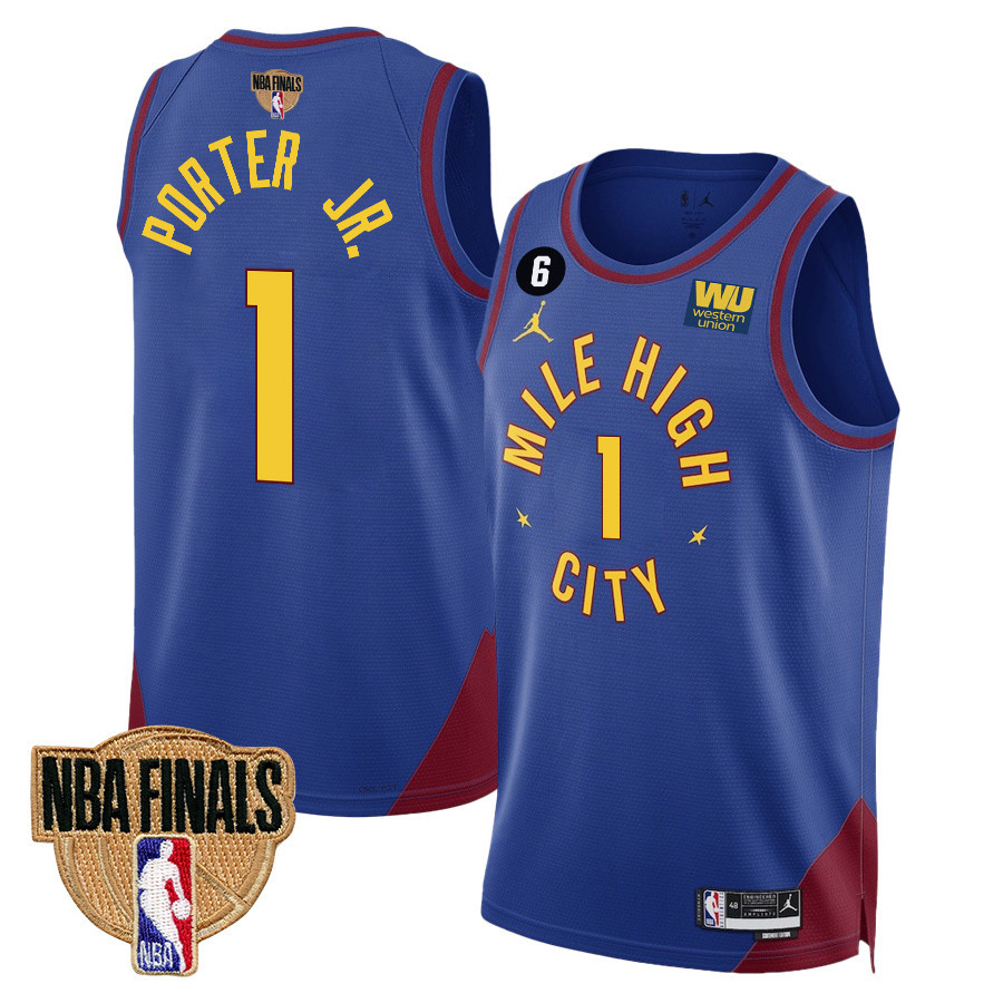 Michael Porter Jr. 1 Denver Nuggets Final Champions 2023 Swingman Basketball Jersey - Blue - JS763 