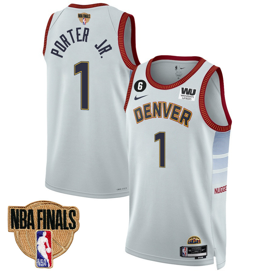 Michael Porter Jr. 1 Denver Nuggets Final Champions 2023 Swingman Basketball Jersey - White - JS565 