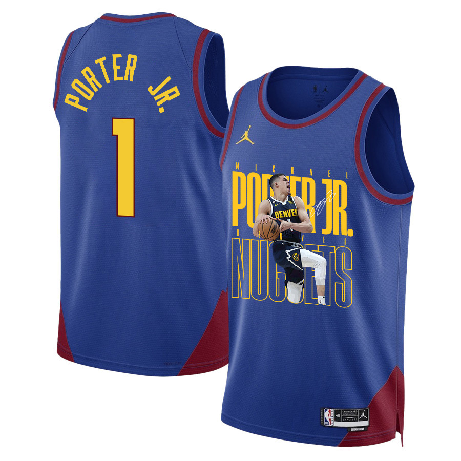 Michael Porter Jr. 1 Denver Nuggets Future Superstar 2023 NBA Champions Swingman Basketball Jersey - Blue - JS610 