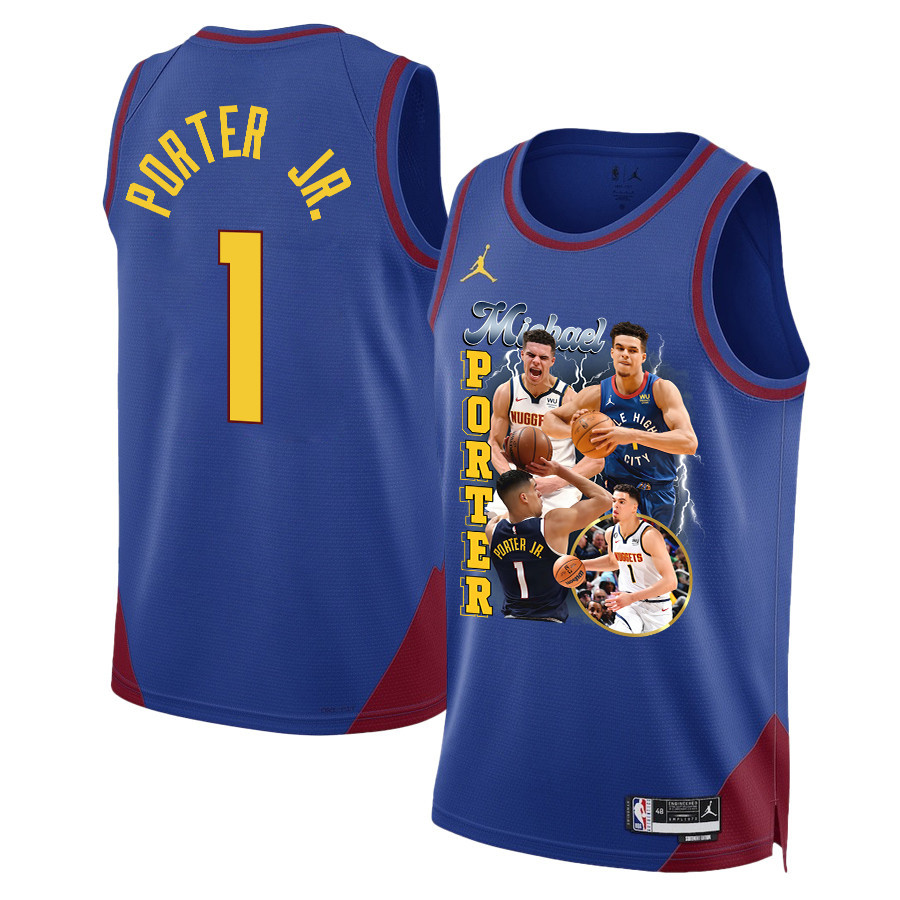 Michael Porter Jr. 1 Denver Nuggets Soaring Forward 2023 NBA Champions Swingman Basketball Jersey - Blue - JS129 