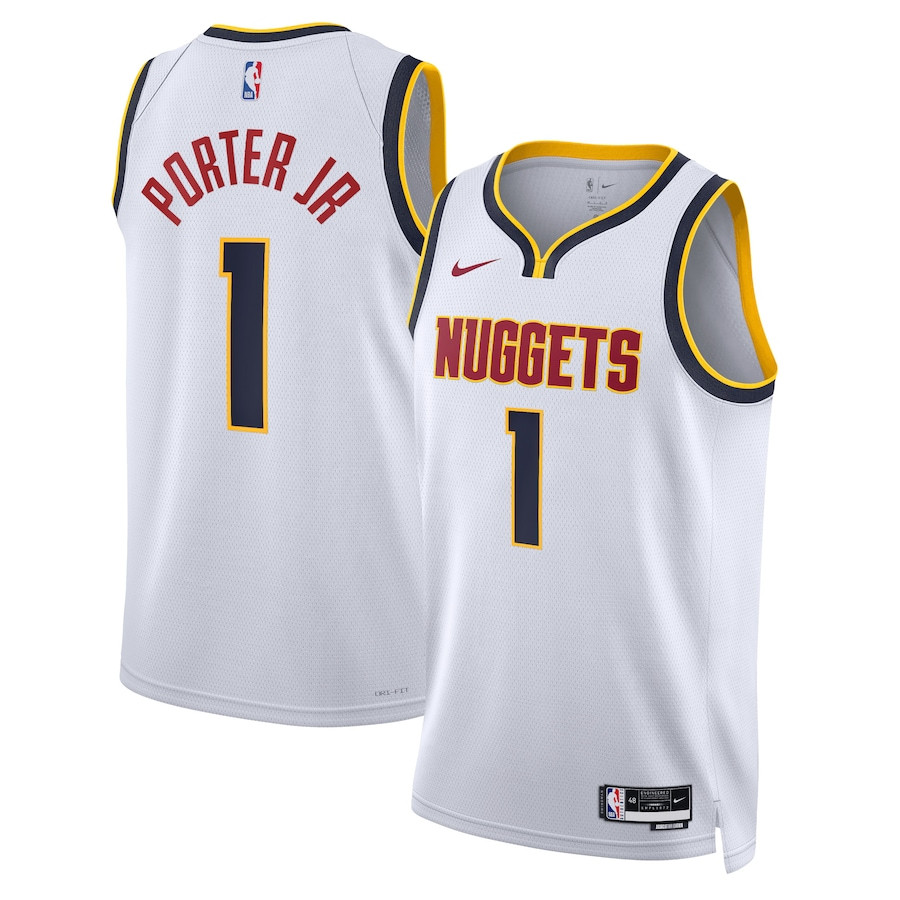 Michael Porter Jr. 1 Denver Nuggets Unisex Swingman Basketball Jersey - Association Edition - White - JS451 