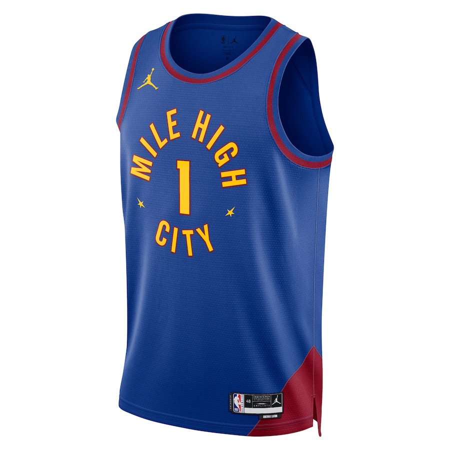 Alternative view of Michael Porter Jr. 1 Denver Nuggets Unisex Swingman Basketball Jersey - Statement Edition - Royal - JS268 
