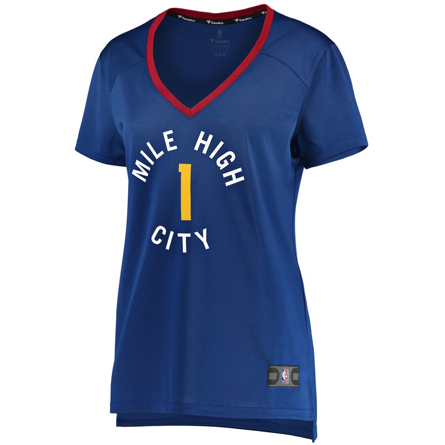 Alternative view of Michael Porter Jr. Denver Nuggets Fanatics Branded Women's Fast Break Player Basketball Jersey - Statement Edition - Blue