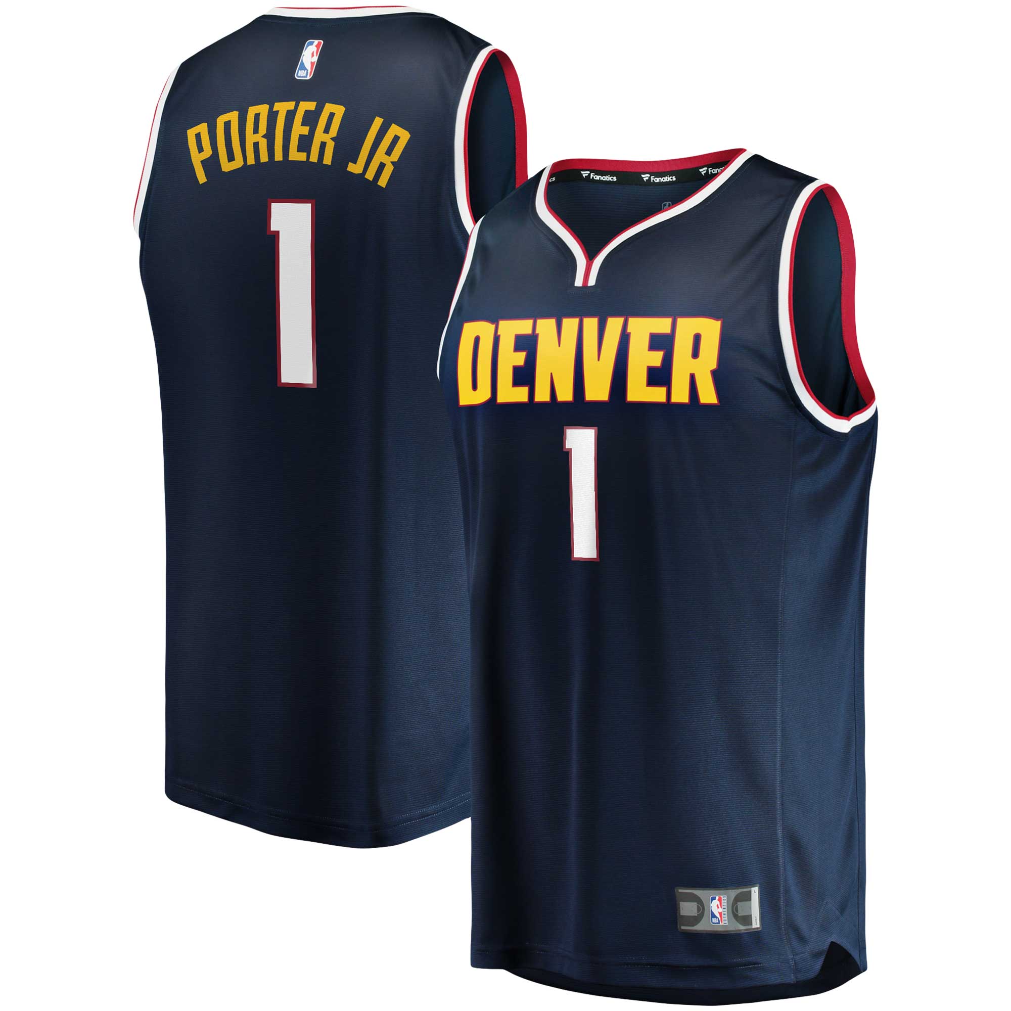 Alternative view of Michael Porter Jr. Denver Nuggets Fanatics Branded Youth 2022/23 Fast Break Player Basketball Jersey - Icon Edition - Navy