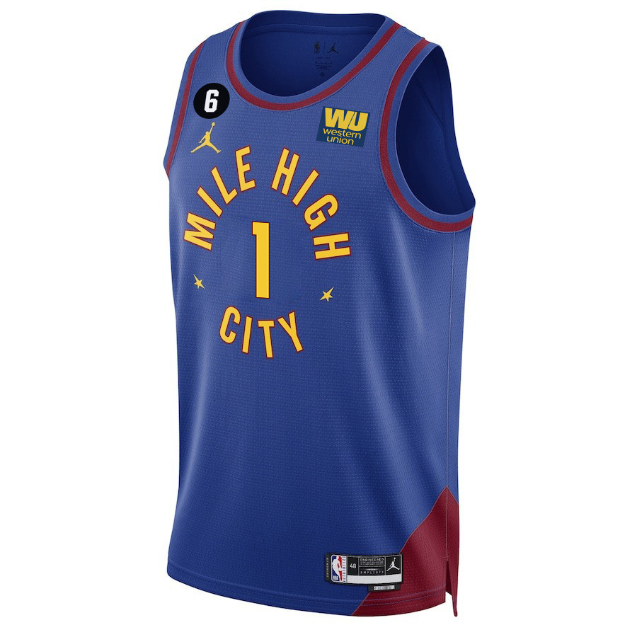Alternative view of Michael Porter Jr.1 Denver Nuggets Final Champions 2023 Swingman YOUTH Basketball Jersey - Blue - JS635 