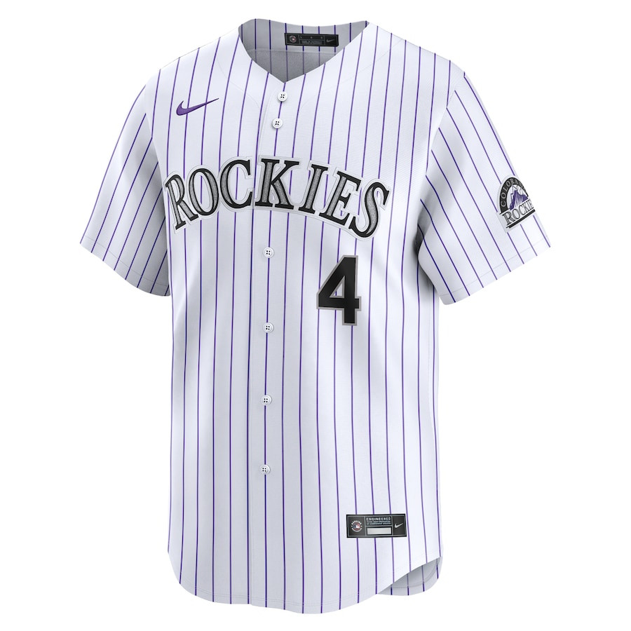 Alternative view of Michael Toglia 4 Colorado Rockies Home Limited Player Men Baseball Jersey - White