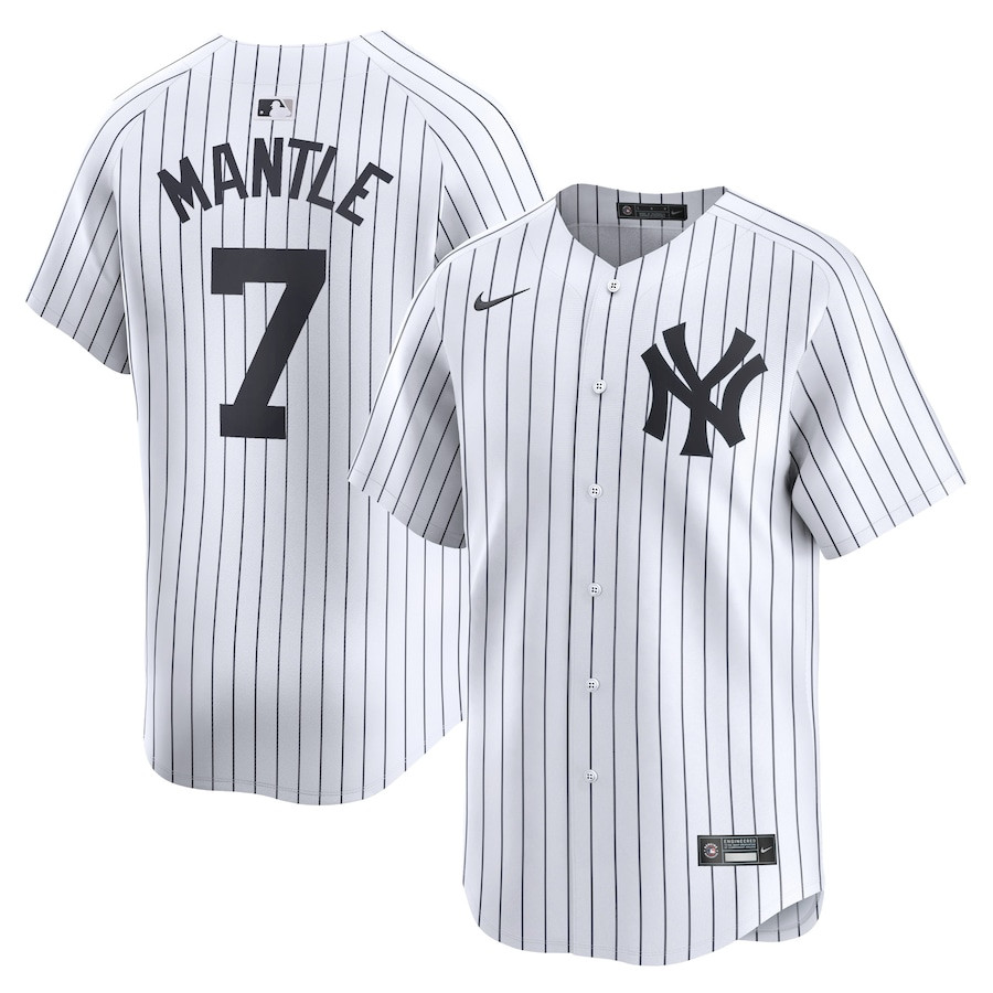 Mickey Mantle 7 New York Yankees Home Limited Player Men Baseball Jersey - White 