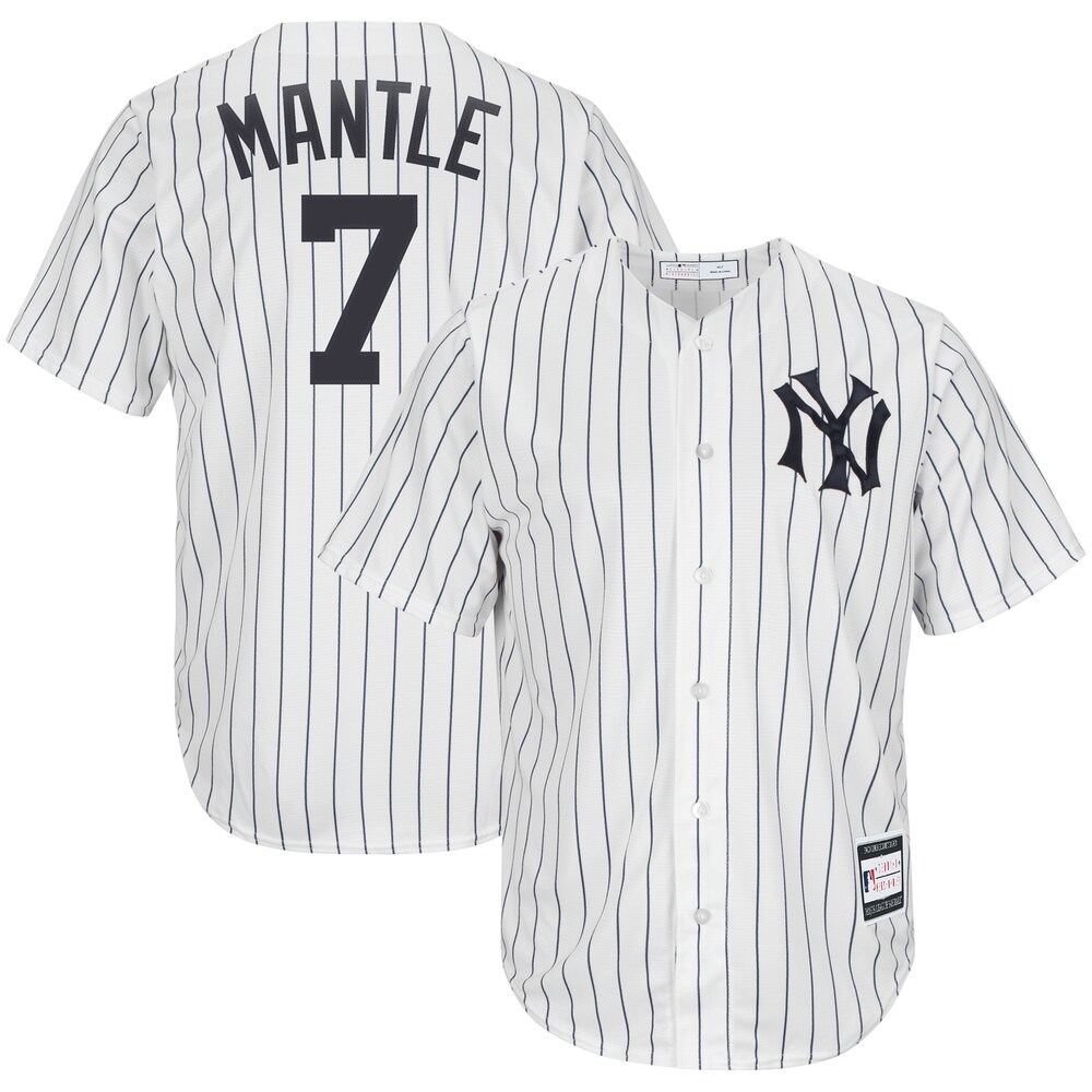 Mickey Mantle New York Yankees Home Cooperstown Collection Player Baseball Jersey - White/navy
