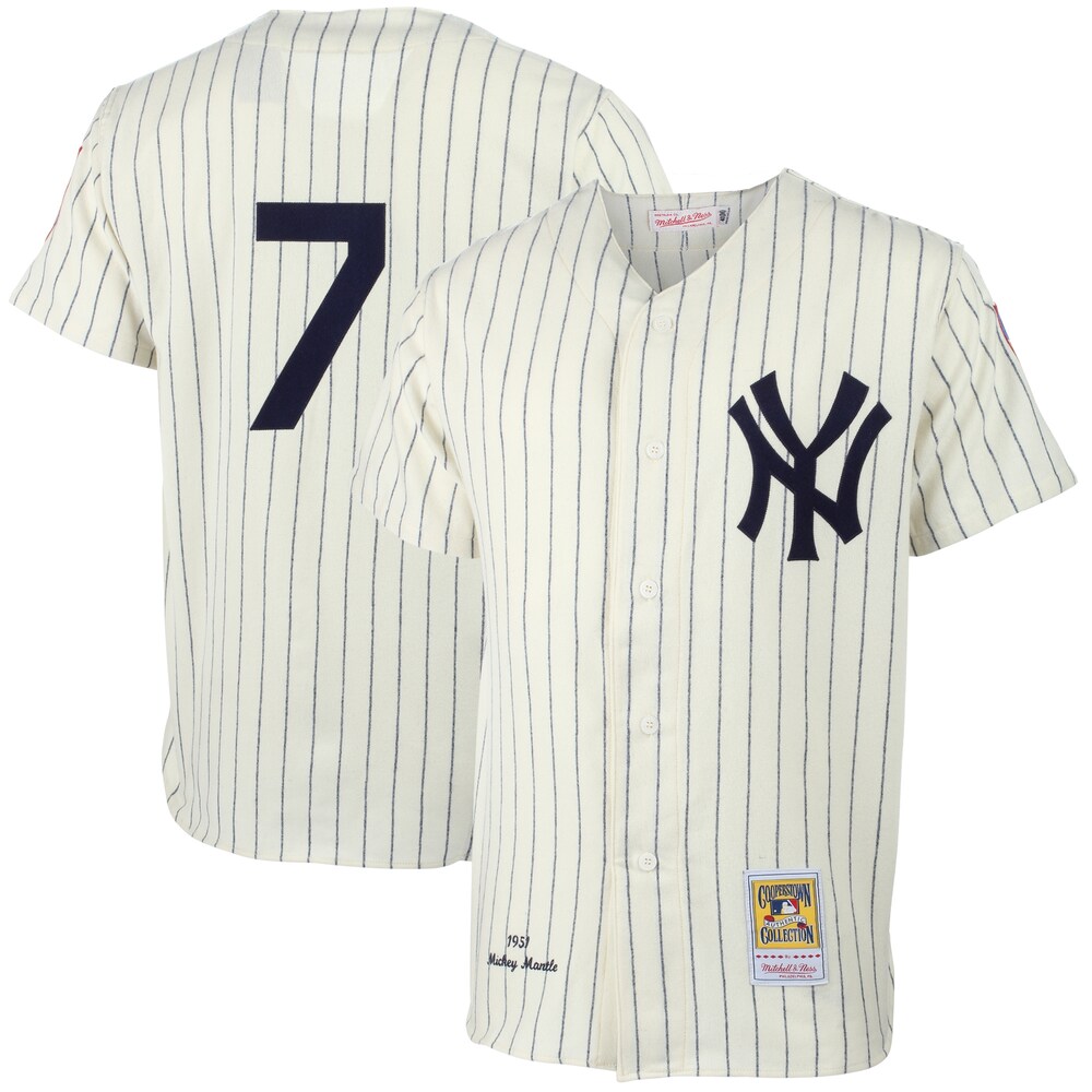 Mickey Mantle New York Yankees Mitchell & Ness Mlb Baseball Jersey - Cream