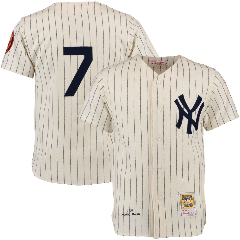 Mickey Mantle New York Yankees Mitchell & Ness Throwback Baseball Jersey - Cream