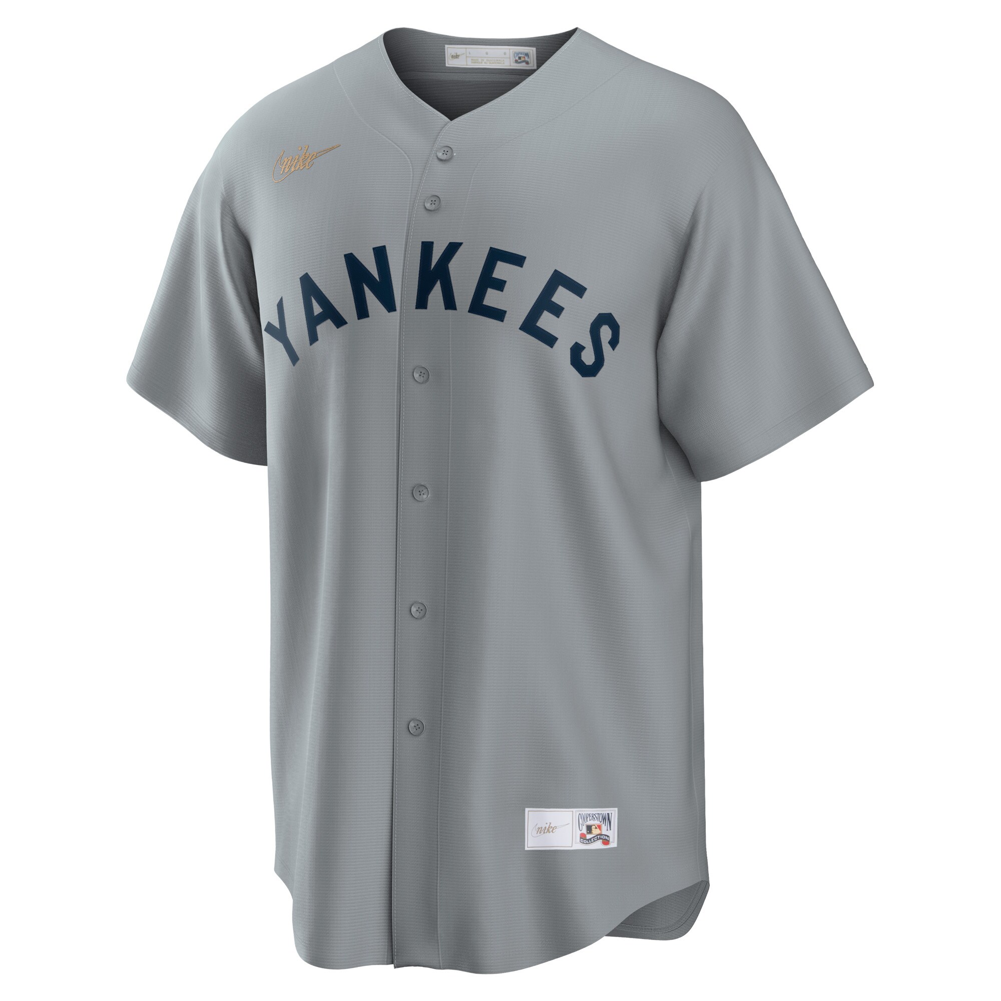 Alternative view of Mickey Mantle New York Yankees Road Cooperstown Collection Player Baseball Jersey – Gray
