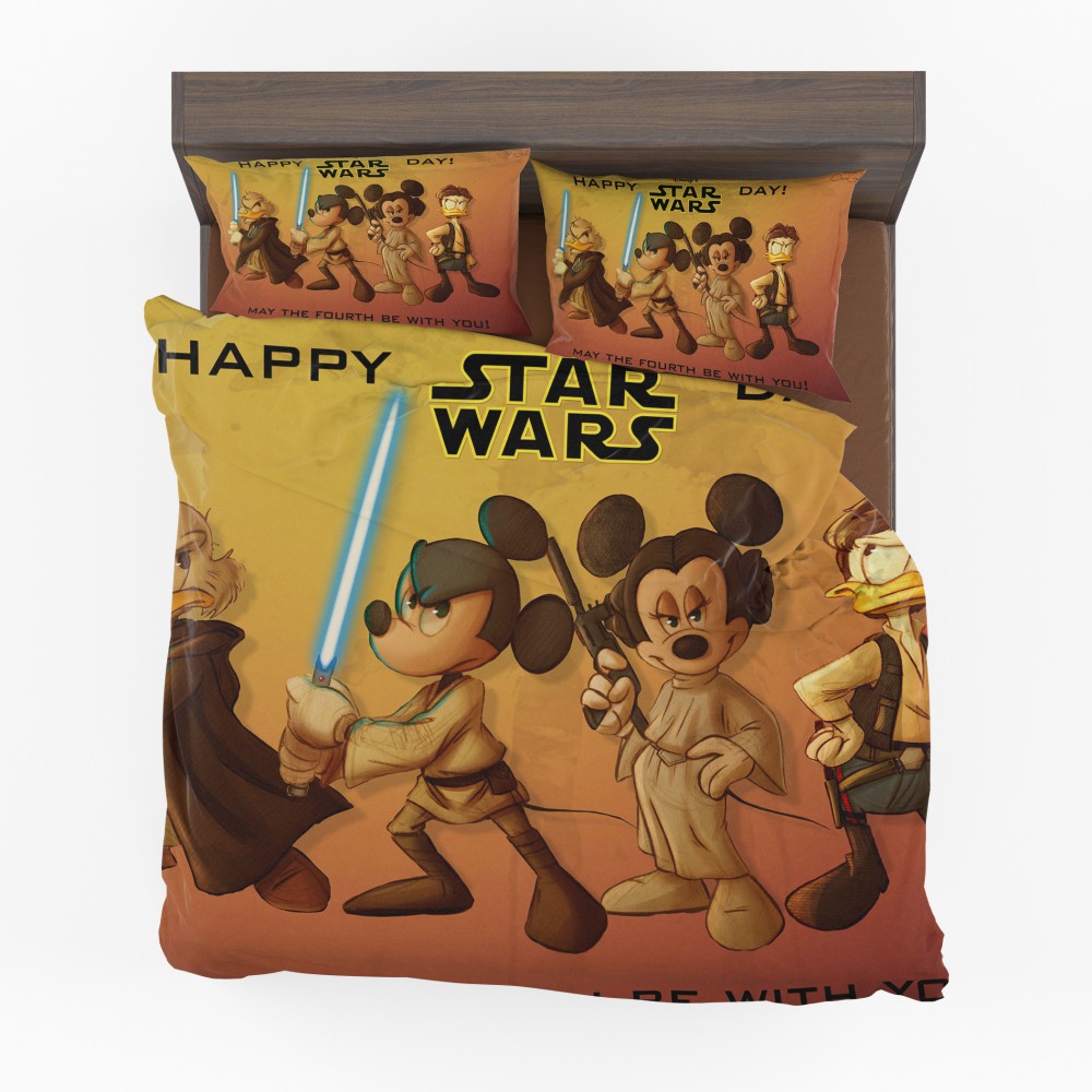 Mickey Mouse Minnie Mouse Disney Star Wars Happy Day Bedding Set - Custom Bedding Set