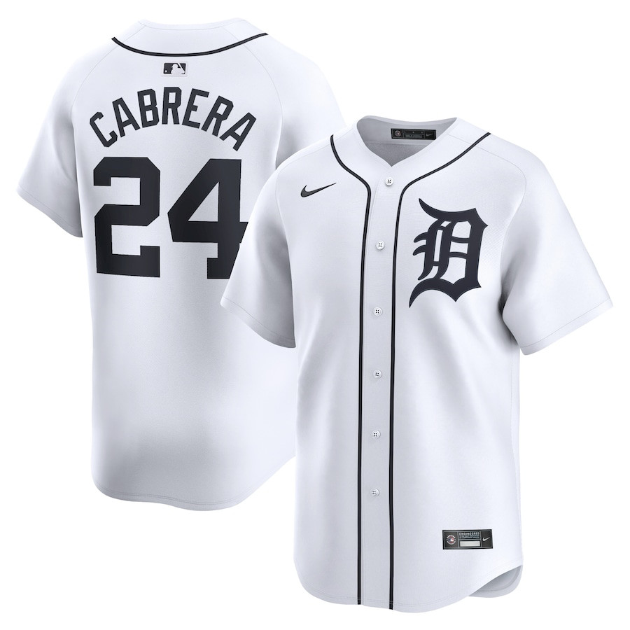 Miguel Cabrera 24 Detroit Tigers Home Limited Player Men Baseball Jersey - White