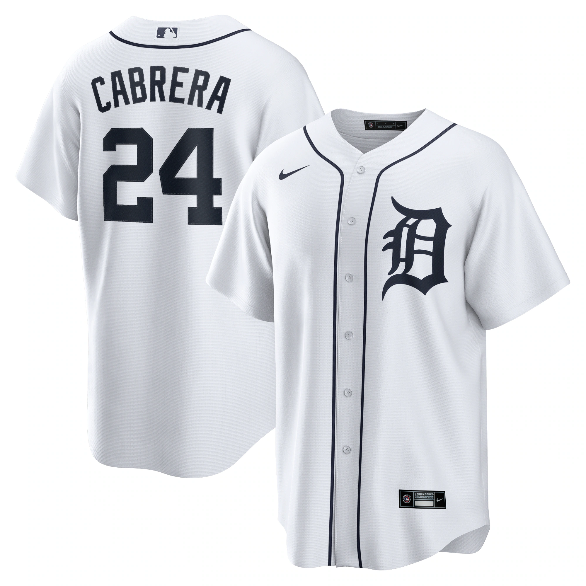 Alternative view of Miguel Cabrera Detroit Tigers Home Replica Player Name Jersey – White
