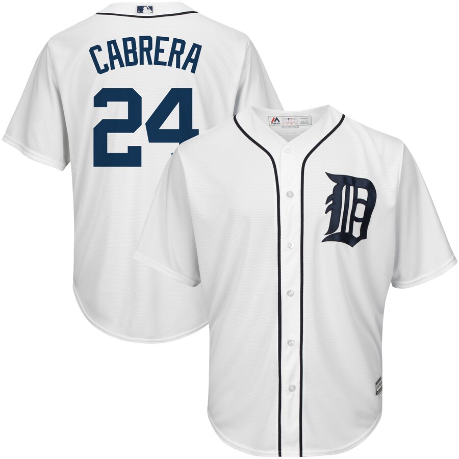 Miguel Cabrera Detroit Tigers Majestic Big And Tall Official Cool Base Player Jersey - White