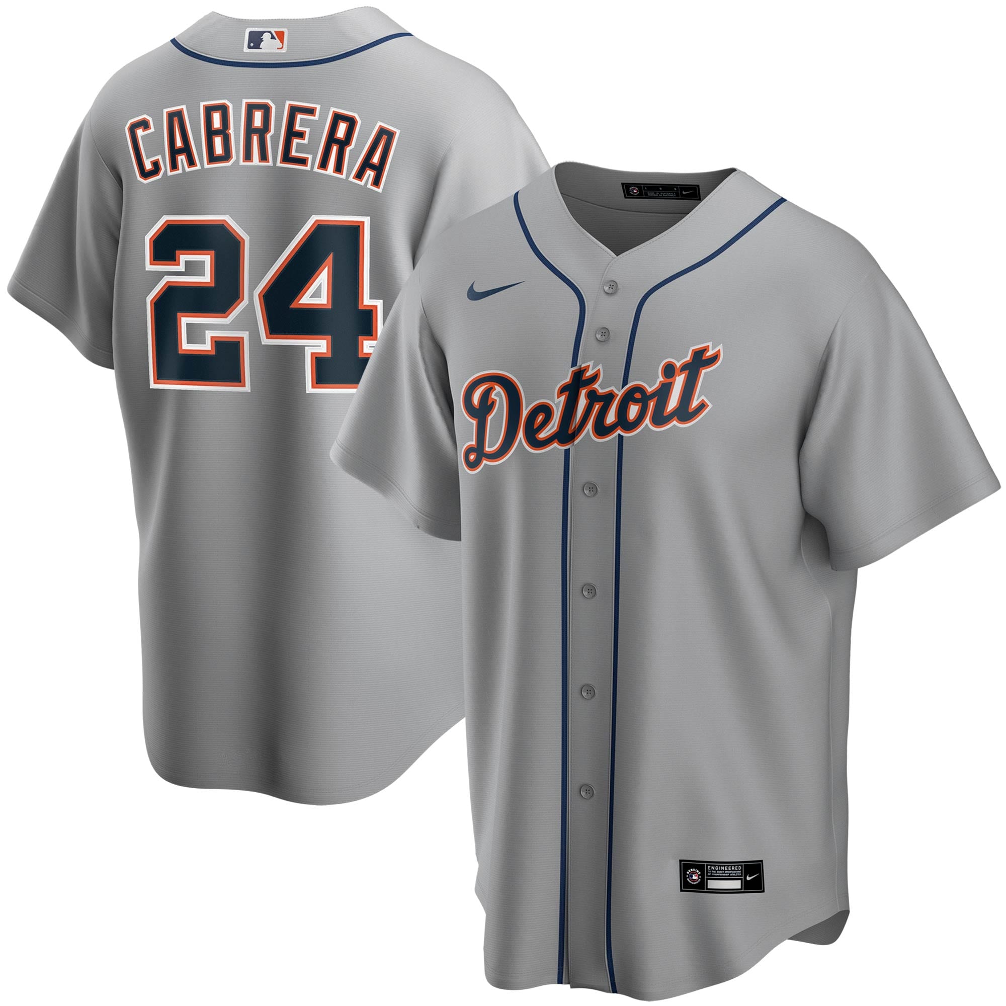 Miguel Cabrera Detroit Tigers Road Replica Player Name Baseball Jersey - Gray