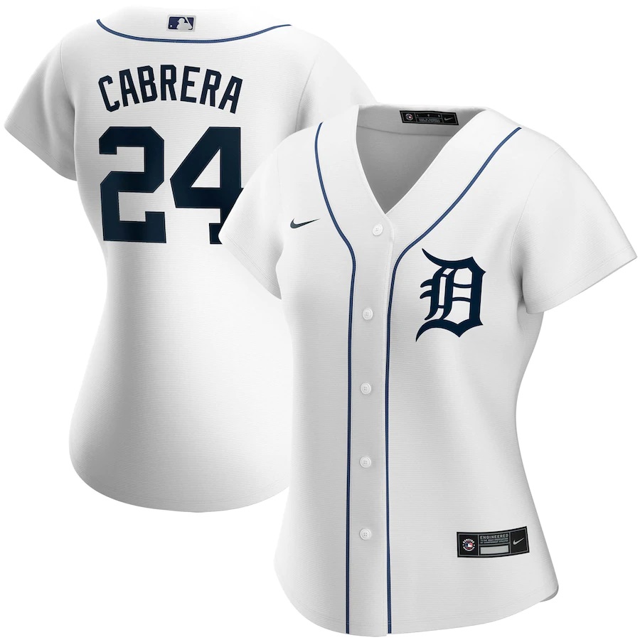 Miguel Cabrera Detroit Tigers Women's Home 2020 Replica Player Baseball Jersey ÃƒÂ¢Ã¢â€šÂ¬Ã¢â‚¬Å“ White