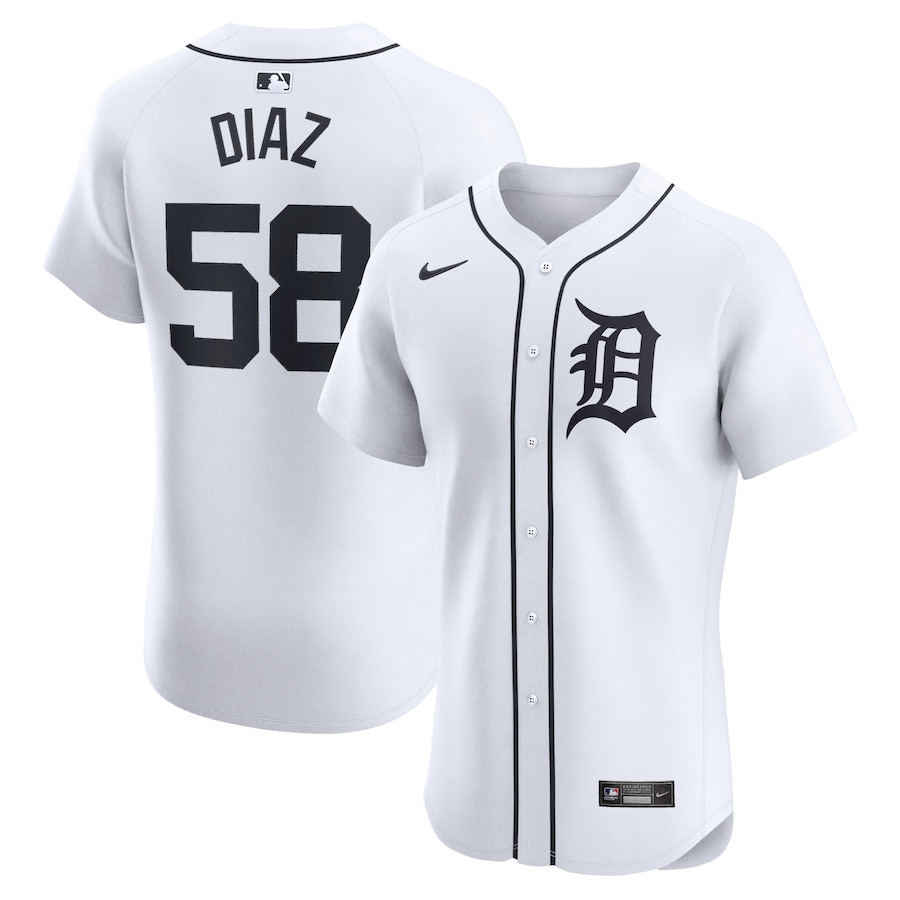 Miguel Diaz 58 Detroit Tigers Home Elite Player Men Baseball Jersey - White
