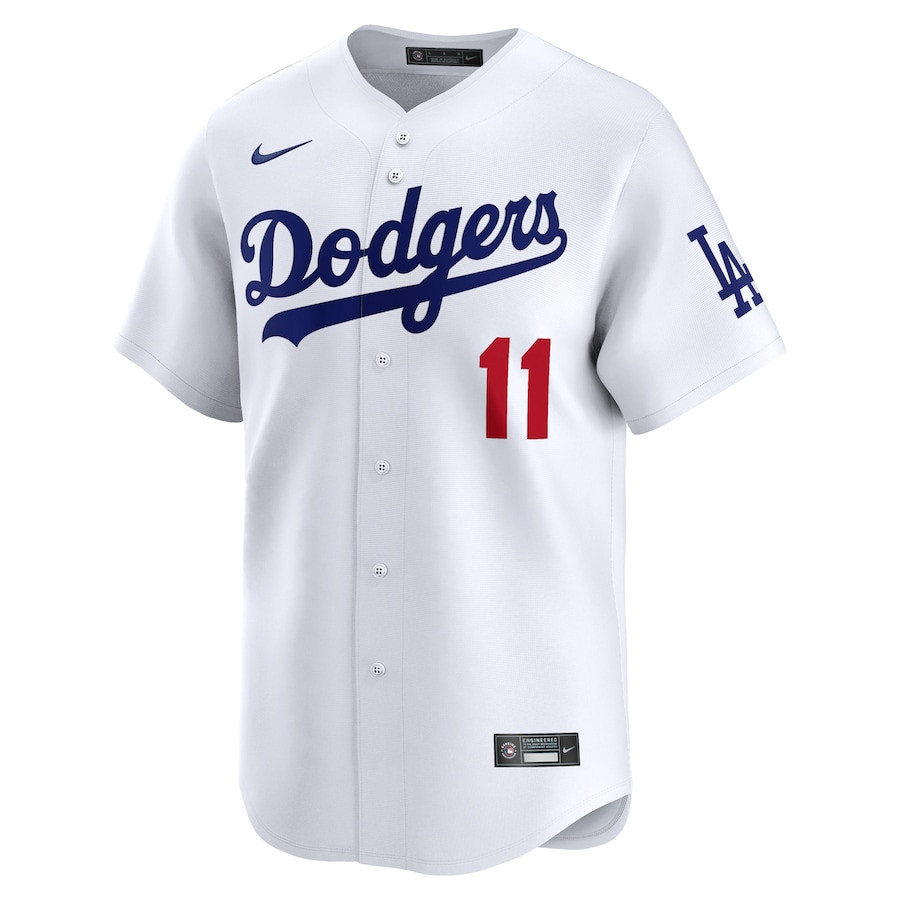 Alternative view of Miguel Rojas 11 Los Angeles Dodgers Home Limited Player Men Baseball Jersey - White 