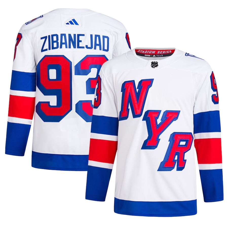 Mika Zibanejad 93 New York Rangers 2024 Stadium Series Primegreen Men Hockey Jersey - White - JS734 
