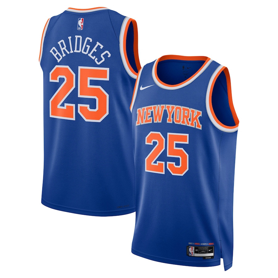 Mikal Bridges 25 New York Knicks Unisex 2024 Offseason Addition Swingman Basketball Jersey - Blue - JS975 