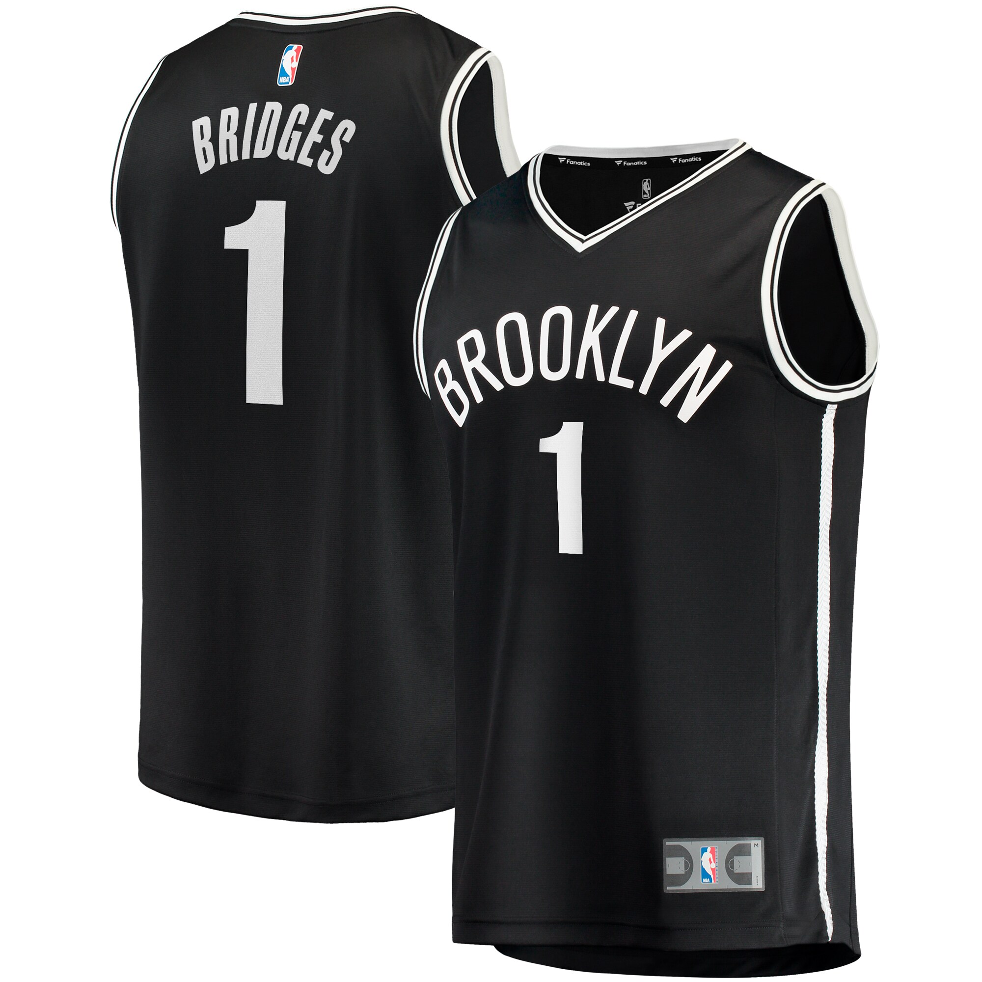 Mikal Bridges Brooklyn Nets Fanatics Big & Tall Fast Break Player Jersey - Black - Icon Edition