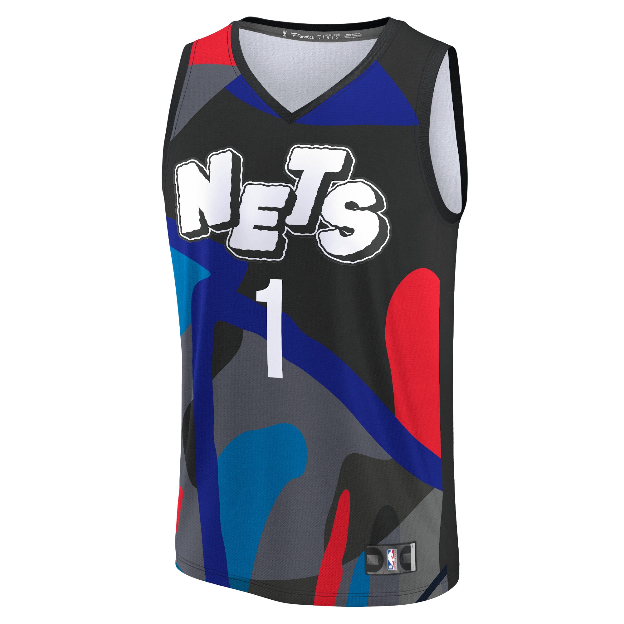 Alternative view of Mikal Bridges Brooklyn Nets Fanatics Youth Fast Break Jersey - Black - City Edition