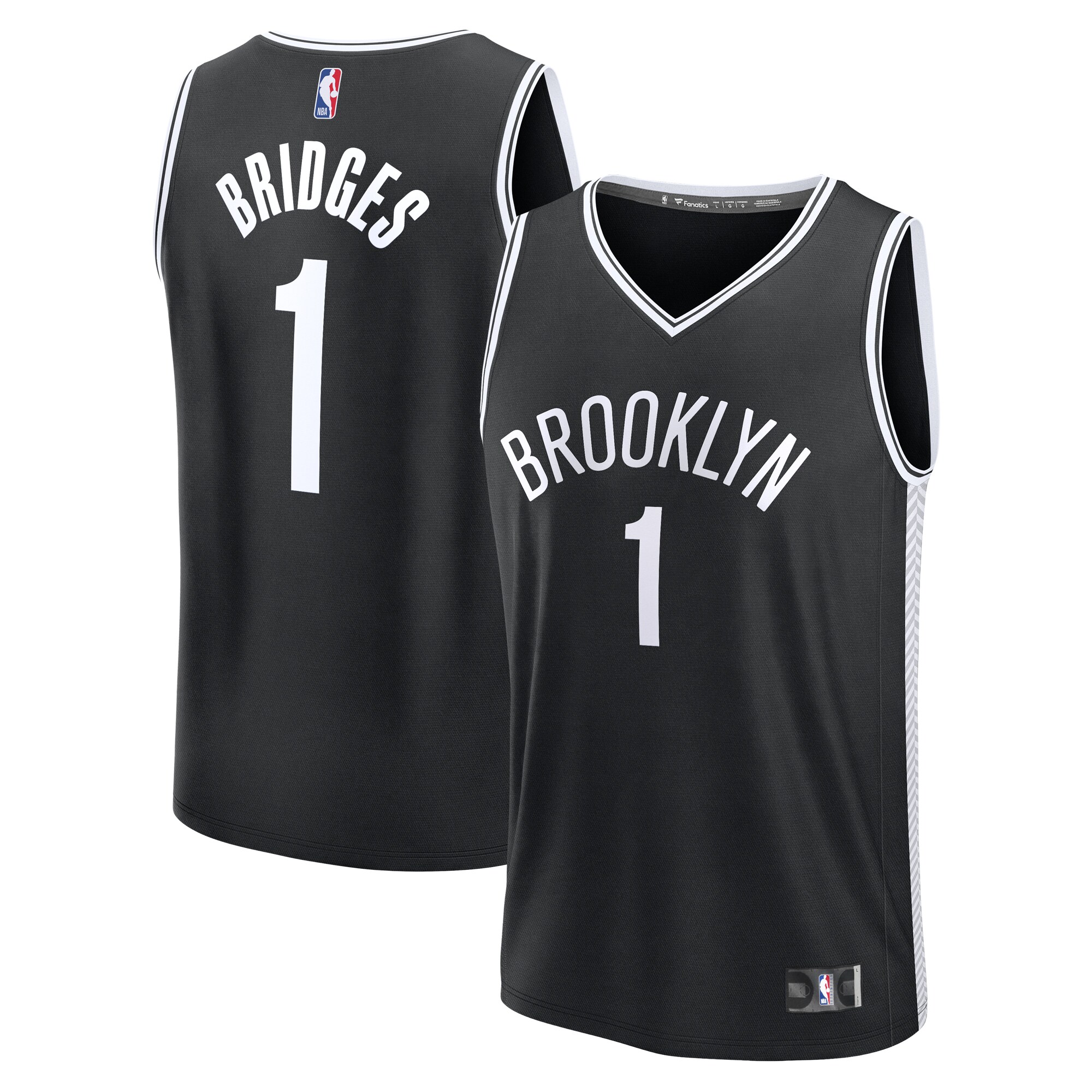Mikal Bridges Brooklyn Nets Fanatics Youth Fast Break Player Jersey - Icon Edition - Black