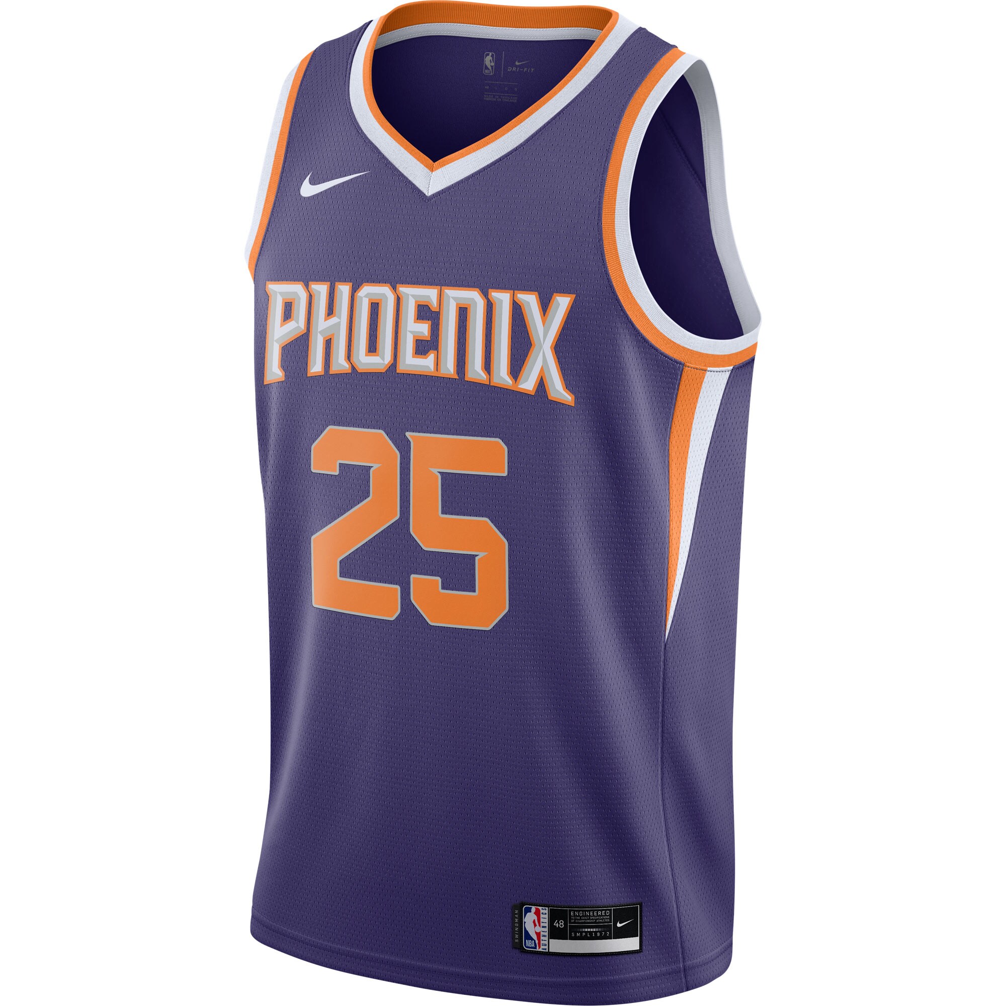 Alternative view of Mikal Bridges Phoenix Suns 2020/21 Swingman Player Jersey - Icon Edition - Purple