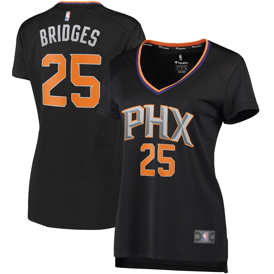 Mikal Bridges Phoenix Suns Fanatics Branded Women's Fast Break Player Replica Jersey - Statement Edition - Black