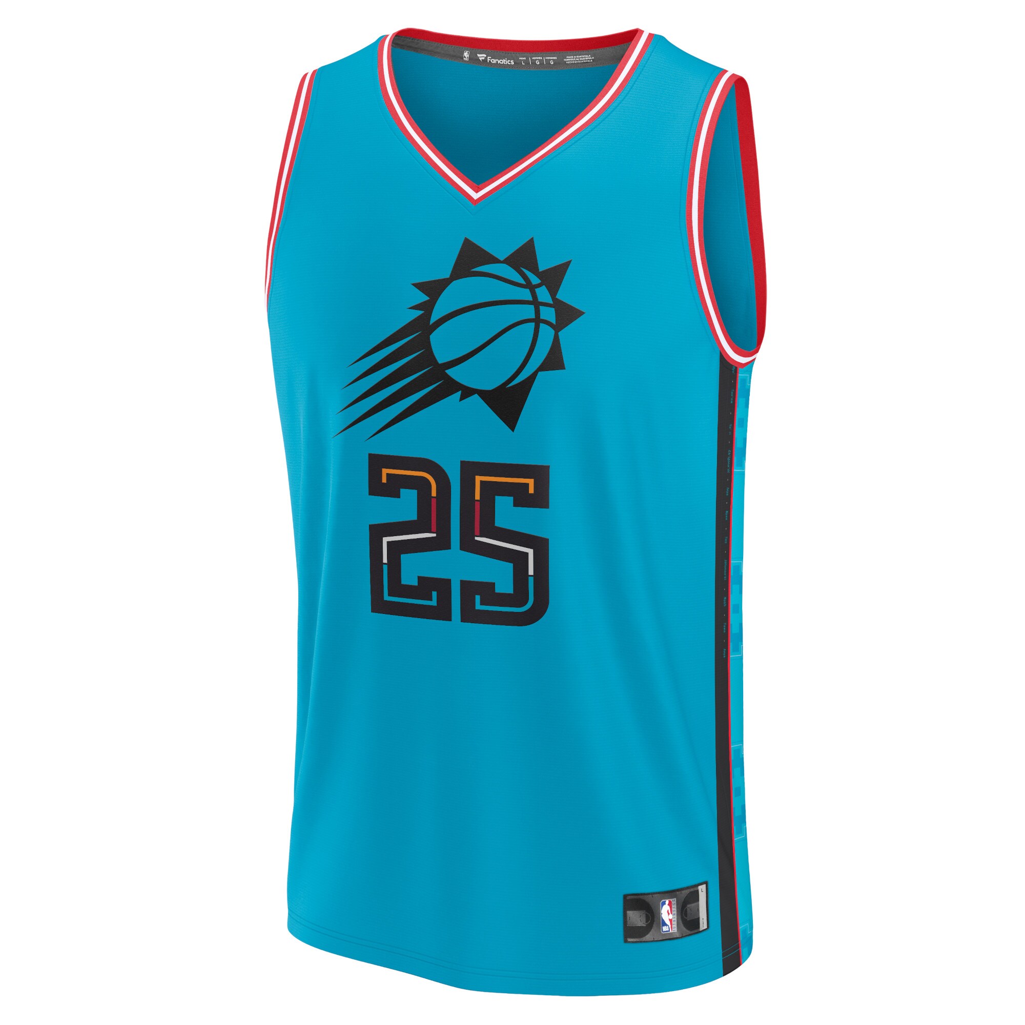 Alternative view of Mikal Bridges Phoenix Suns Fanatics Fastbreak Basketball Jersey - City Edition - Teal