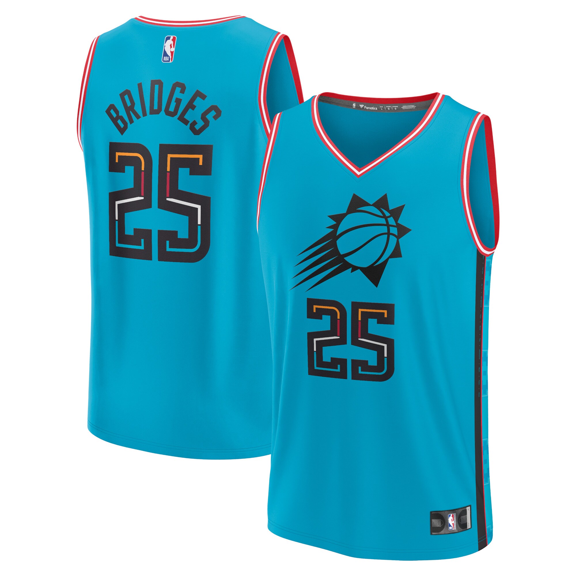 Mikal Bridges Phoenix Suns Fanatics Fastbreak Basketball Jersey - City Edition - Teal