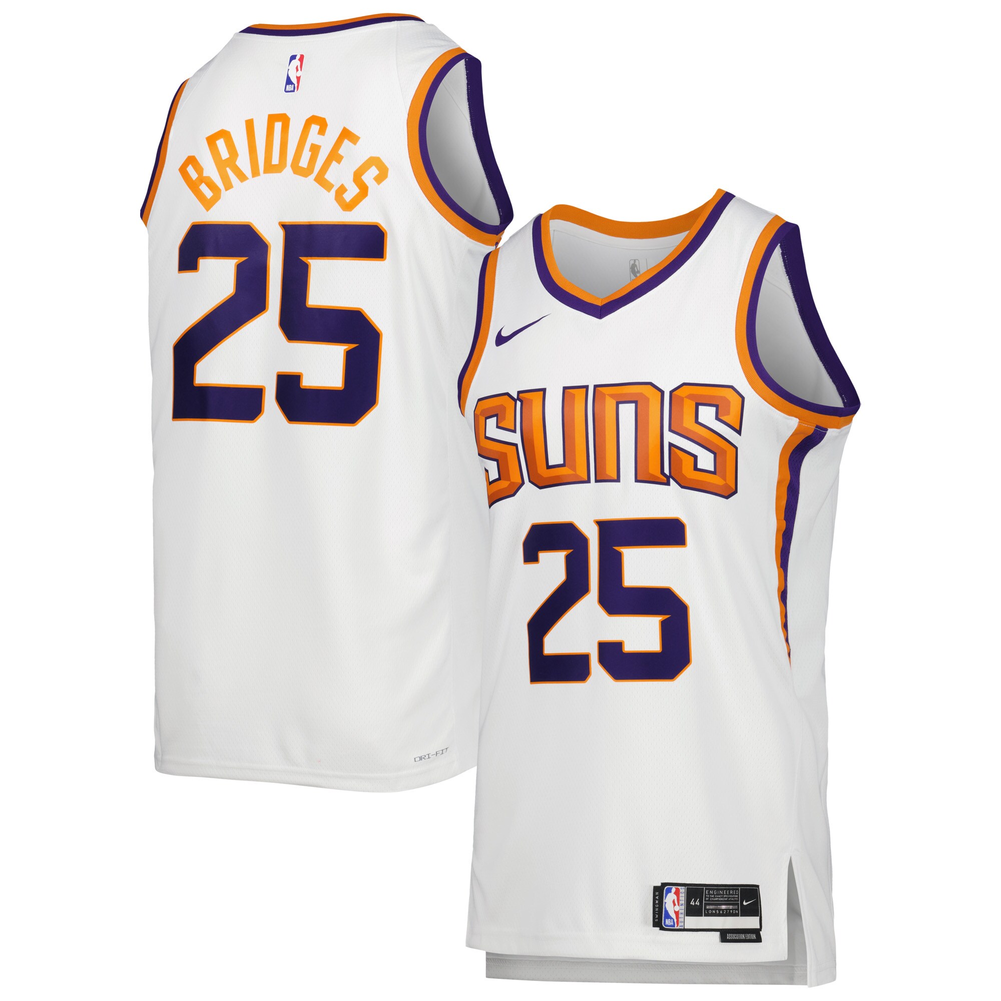 Mikal Bridges Phoenix Suns Unisex Swingman Basketball Jersey - Association Edition - White