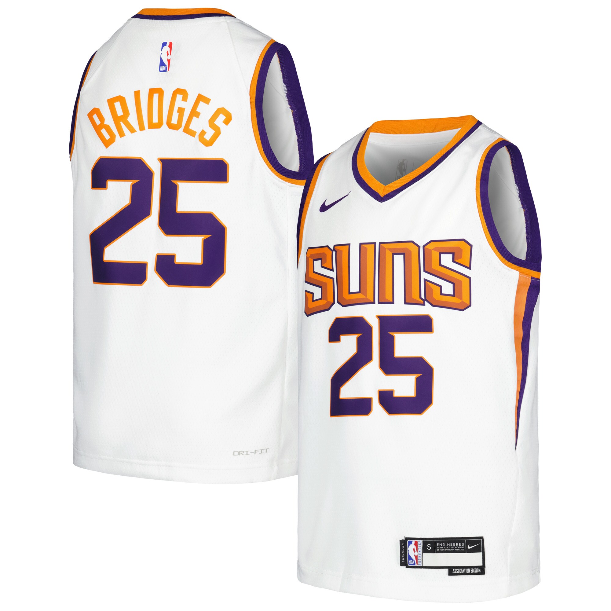 Mikal Bridges Phoenix Suns Youth Swingman Basketball Jersey -association Edition - White