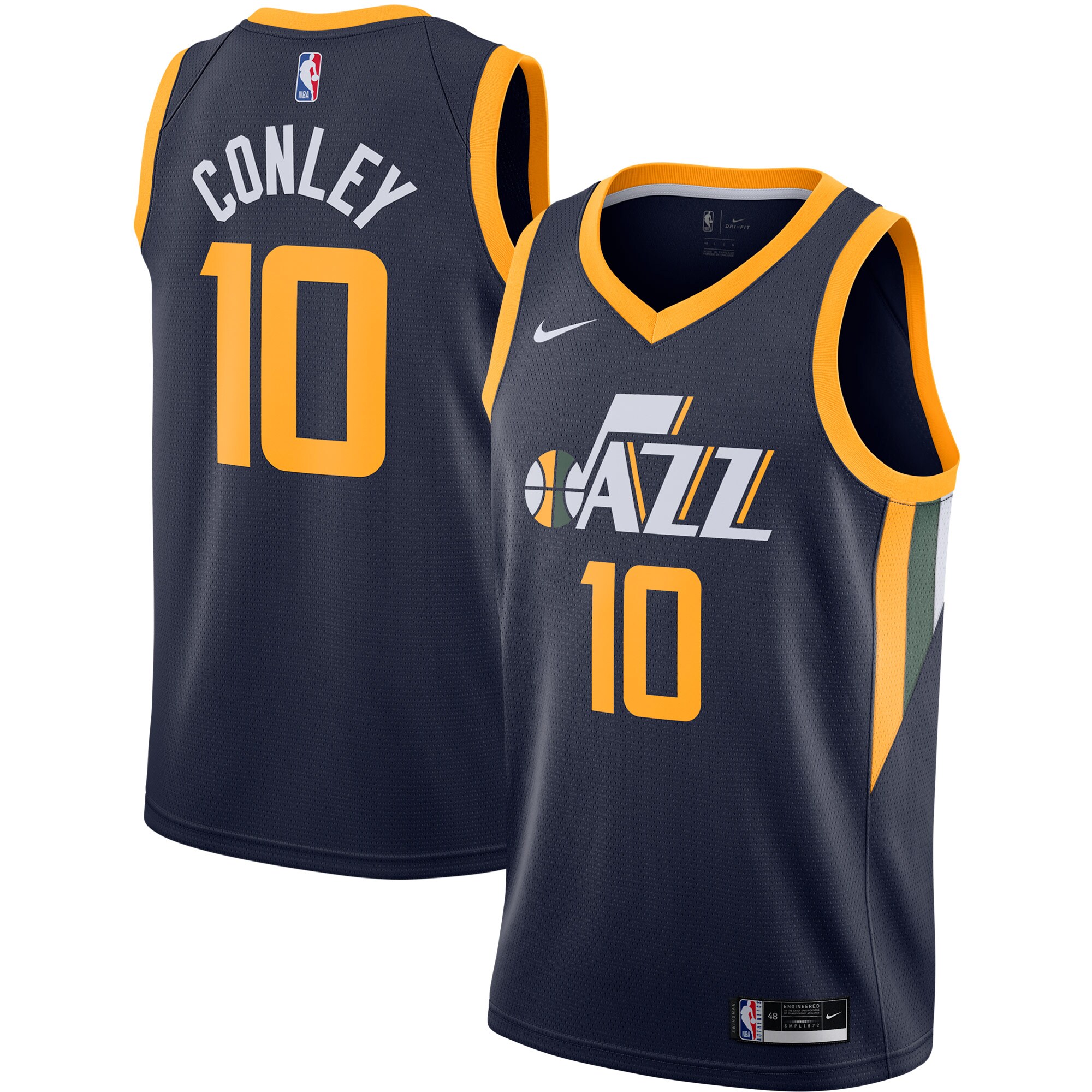Alternative view of Mike Conley Utah Jazz 2020/21 Swingman Basketball Jersey - Navy - Icon Edition