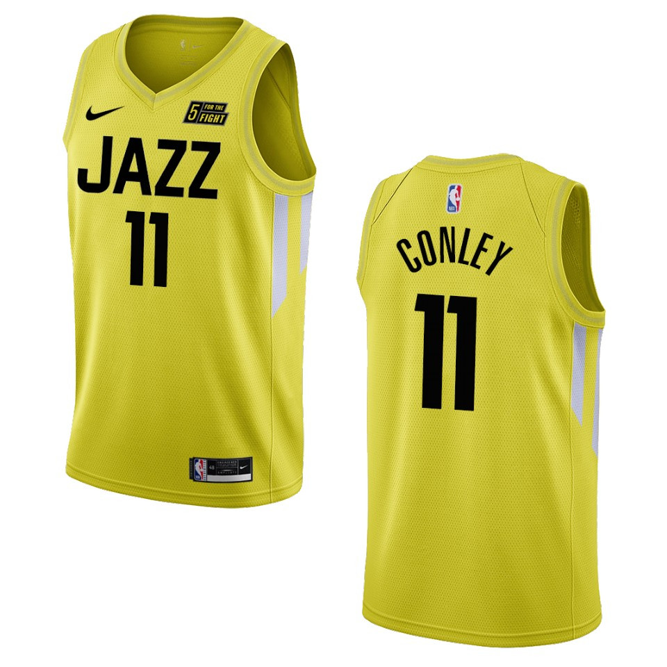 Mike Conley Yellow Icon Edition 2022-23 Utah Jazz Swingman Basketball Jersey