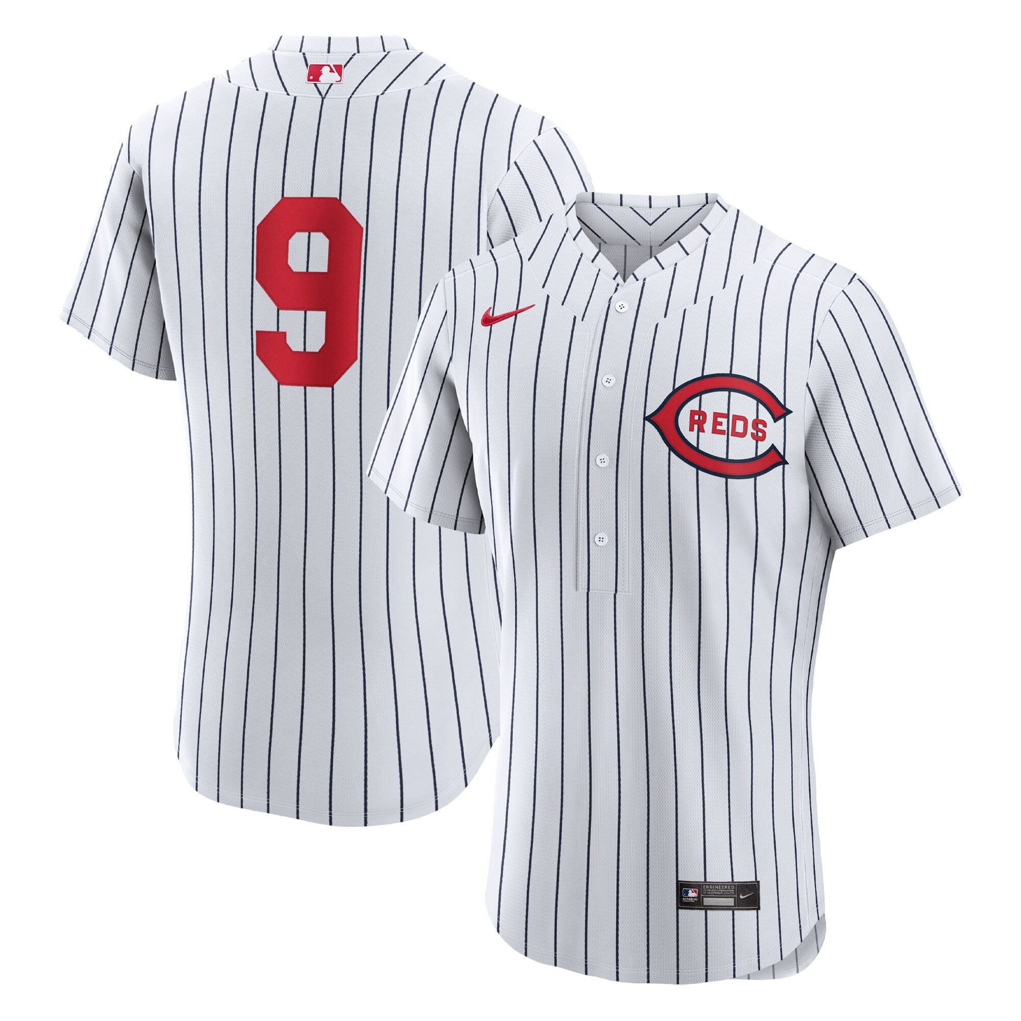Alternative view of Mike Moustakas Cincinnati Reds 2022 Mlb At Field Of Dreams Game Authentic Player Jersey - White