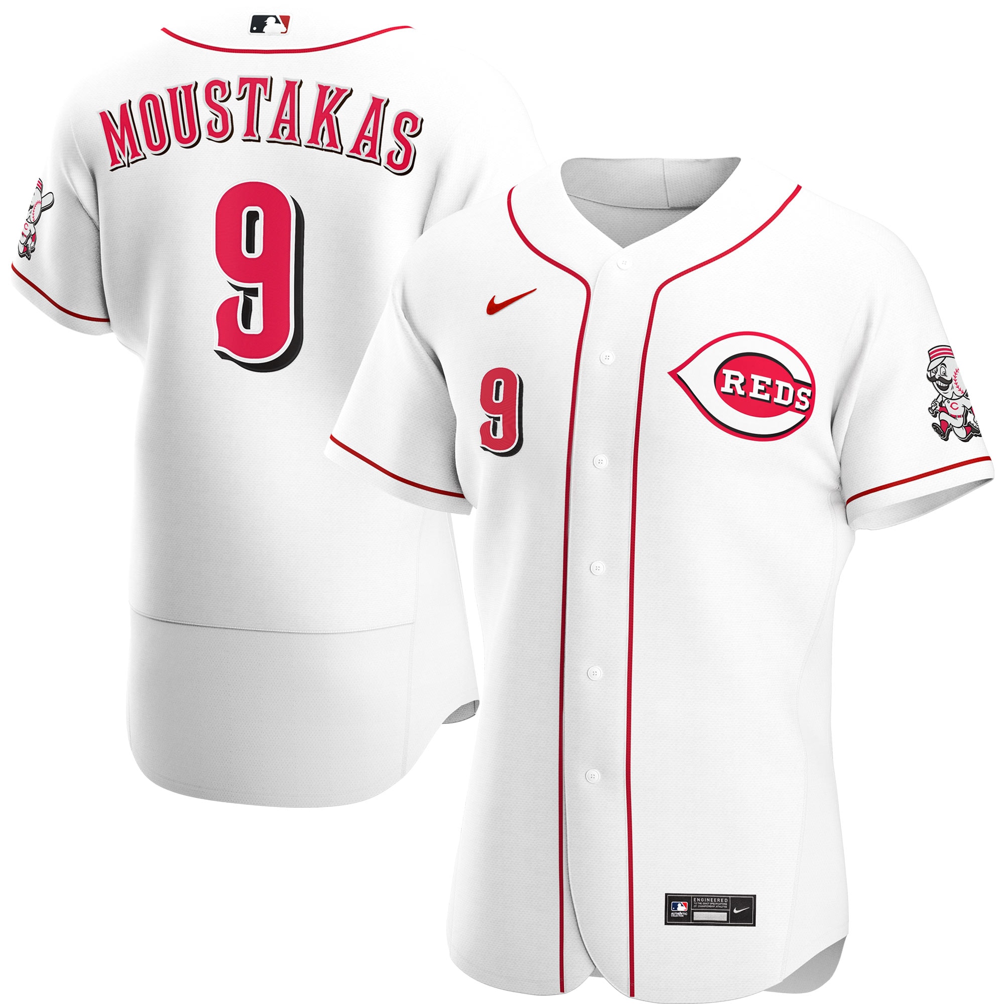 Mike Moustakas Cincinnati Reds Home Authentic Player Baseball Jersey – White