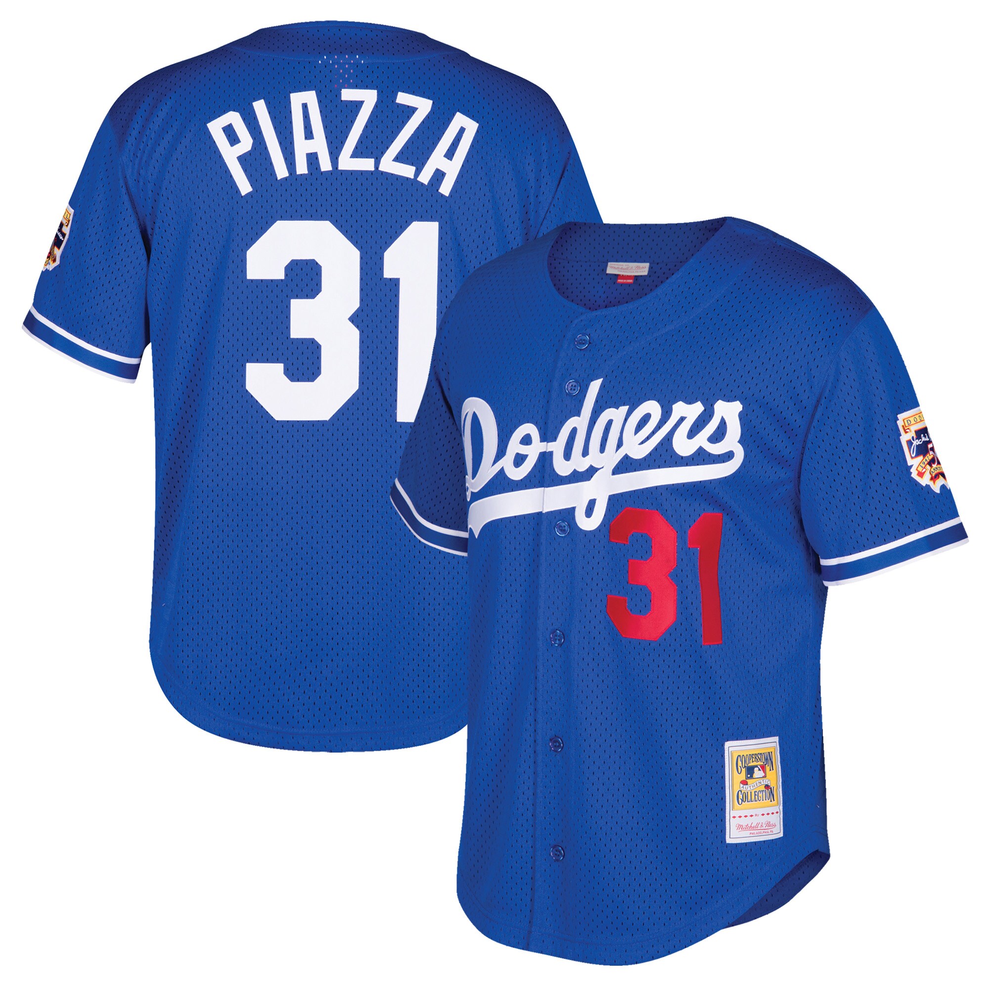 Mike Piazza Los Angeles Dodgers Mitchell & Ness Youth Cooperstown Collection Mesh Batting Practice Baseball Jersey - Royal